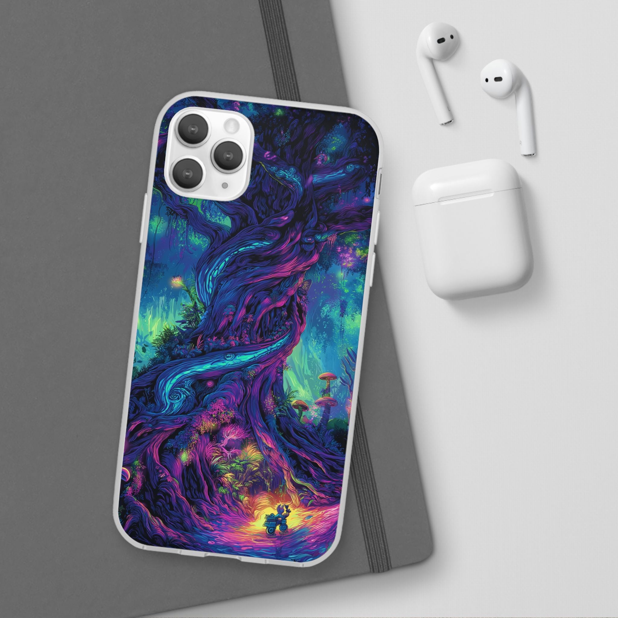 Psychedelic Tree Vibrant Fantasy Flexi Case - Enchanted Forest Design