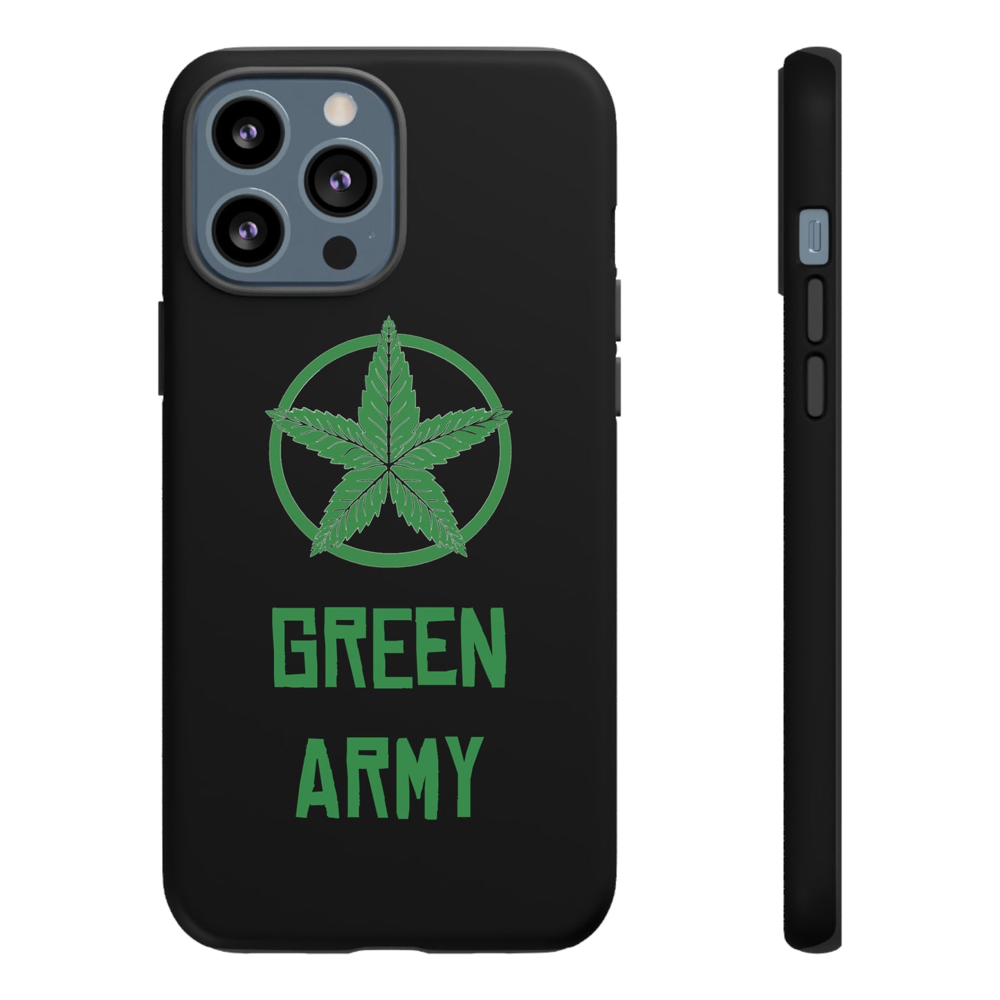 Black Full Green Army Star Leaf Tough Cases