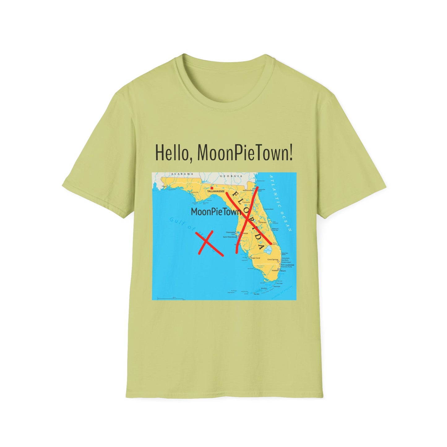 Hello MoonPieTown Unisex T-Shirt - Fun Florida Map Design