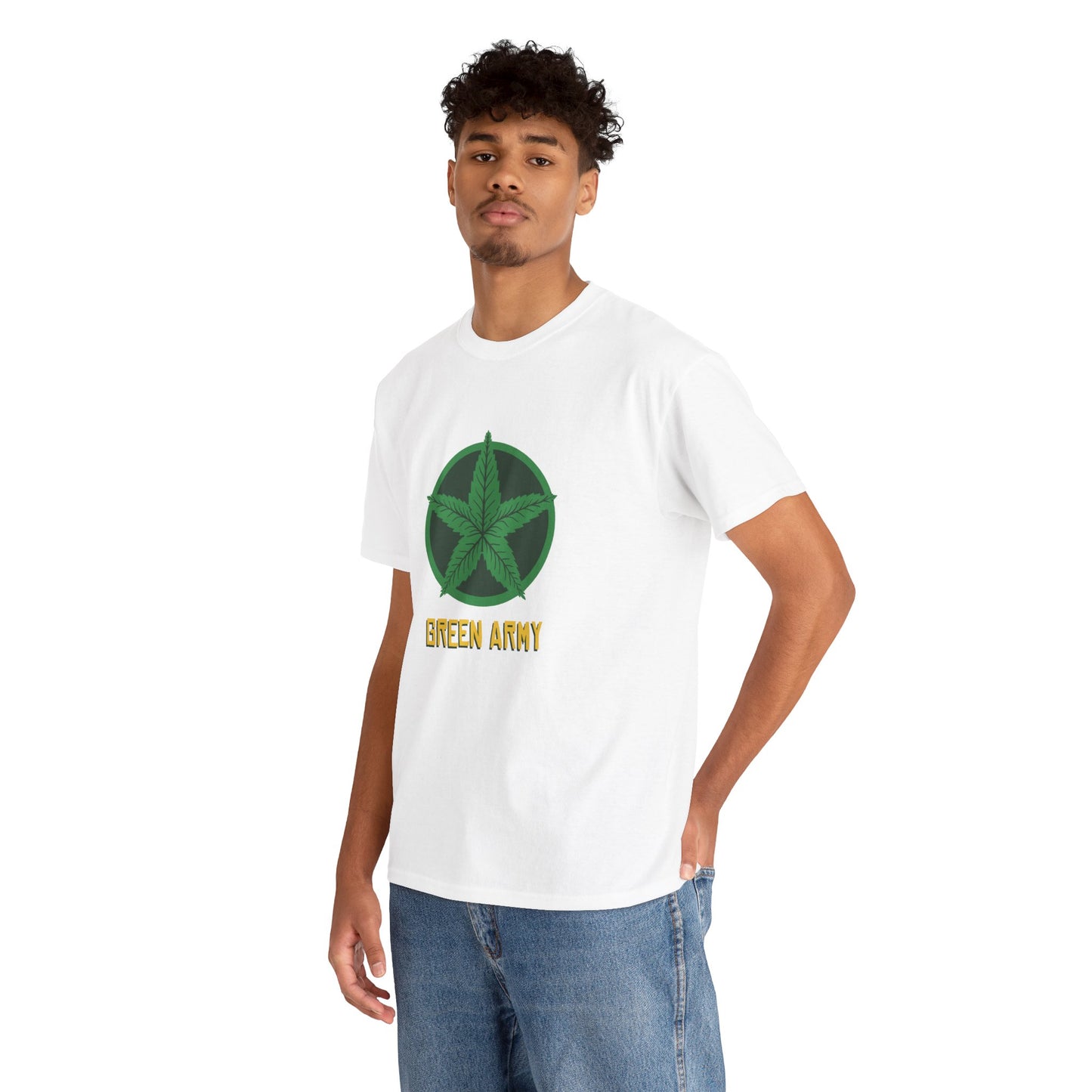 Green Army Star Logo Unisex Heavy Cotton Tee