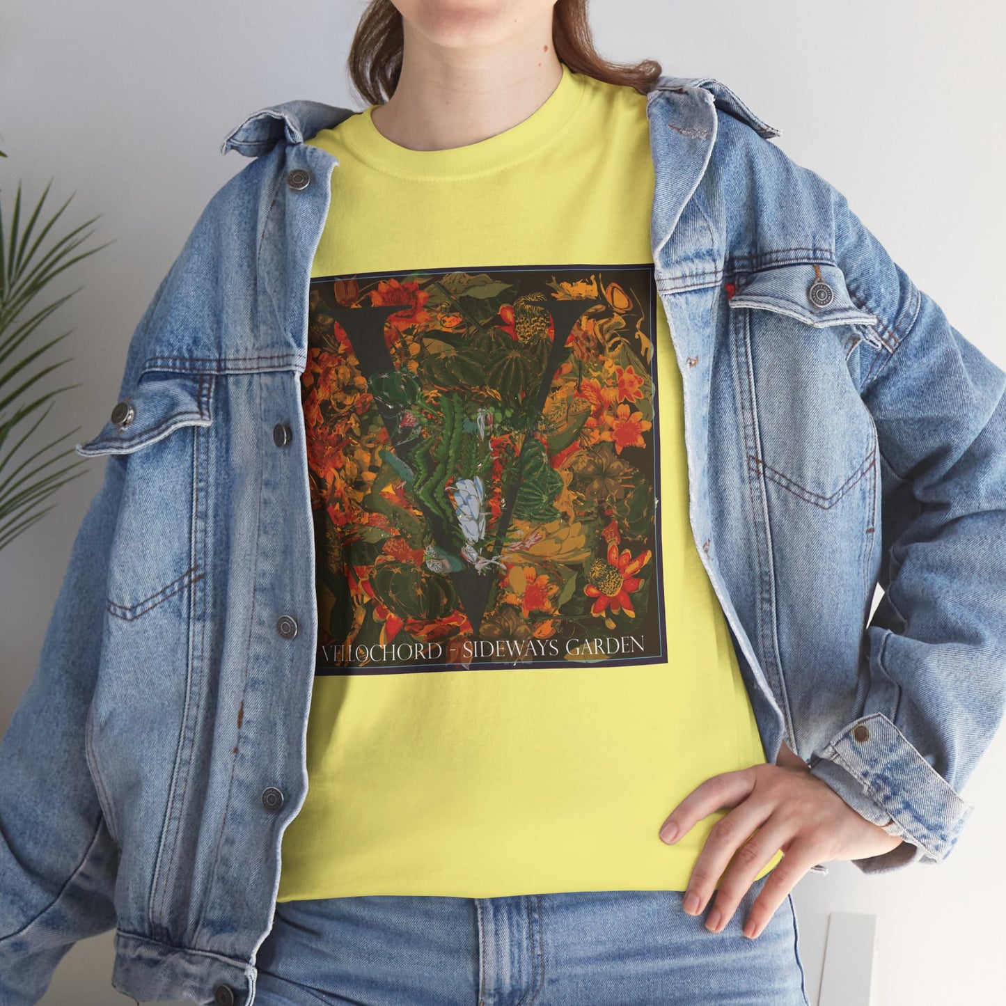 Official Vellochord Sideways Garden Unisex Heavy Cotton Tee