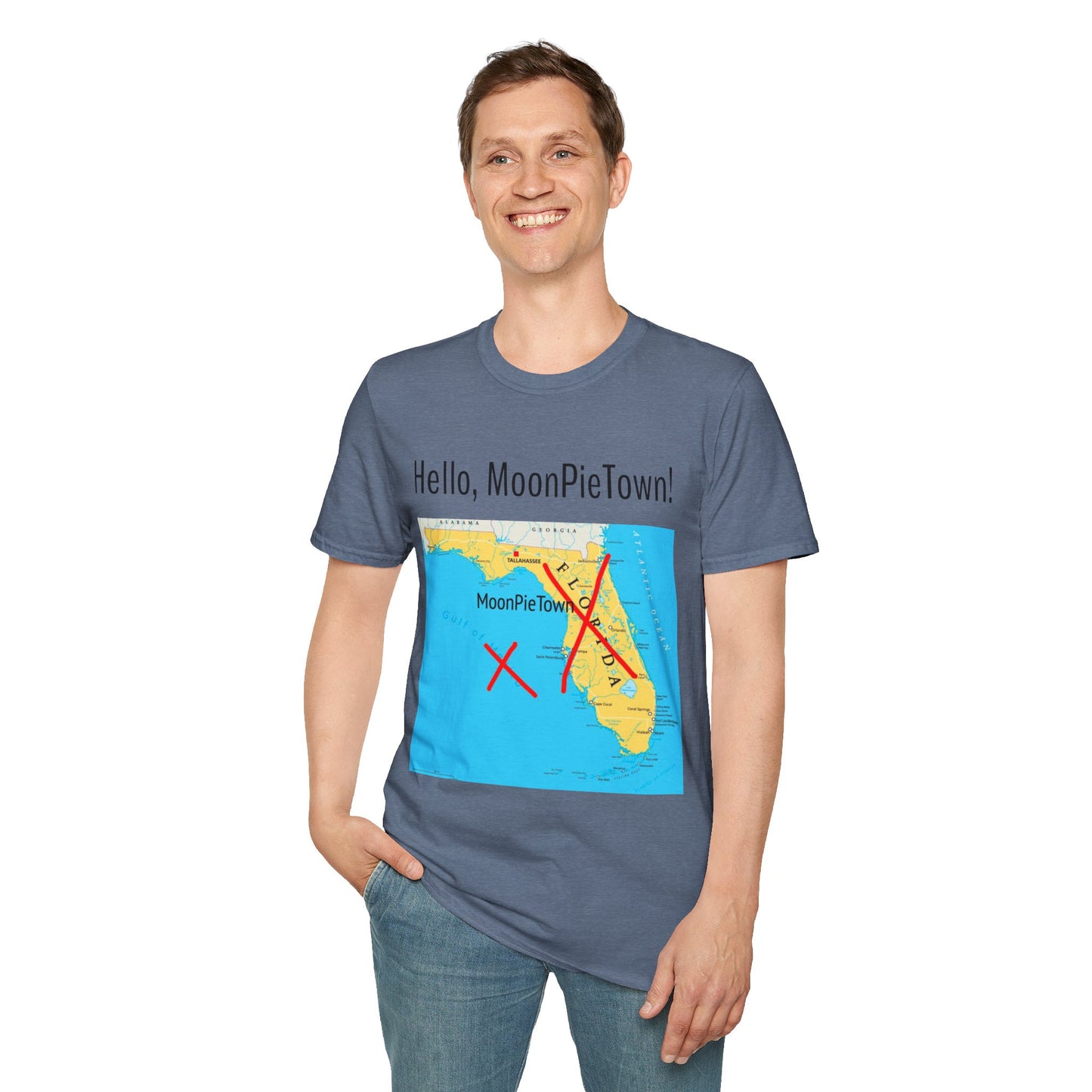 Hello MoonPieTown Unisex T-Shirt - Fun Florida Map Design