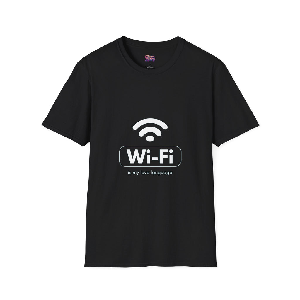 Funny Wi-Fi Love Language Unisex Softstyle T-Shirt | Perfect for Tech Lovers