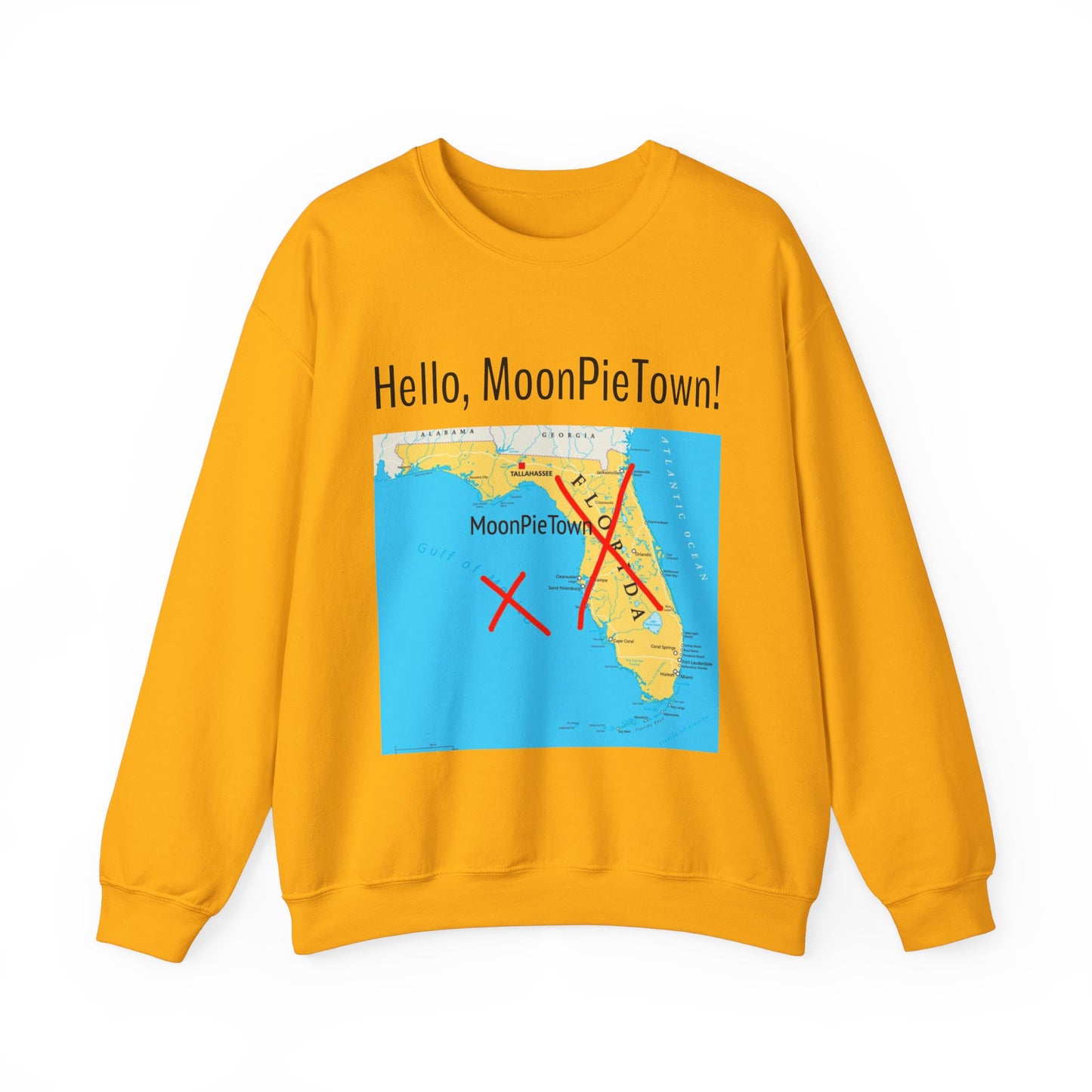 Hello MoonPieTown! Unisex Crewneck Sweatshirt - Cozy Casual Wear for Travel Lovers