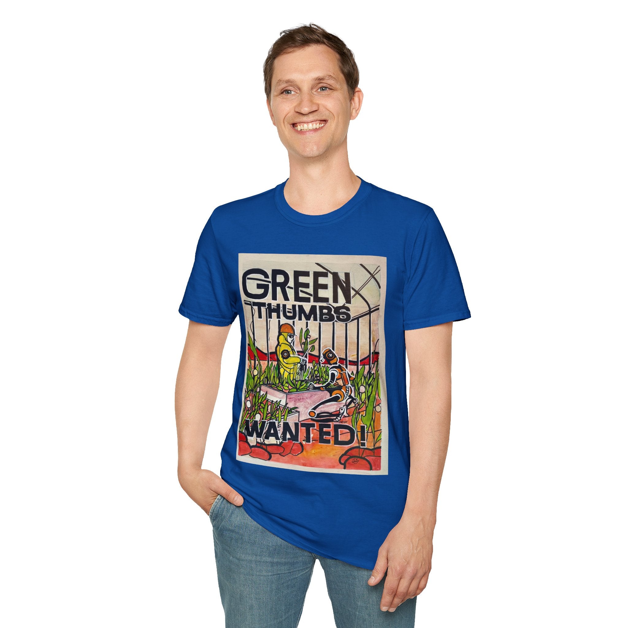 Martian Green Thumbs Unisex Softstyle T-Shirt