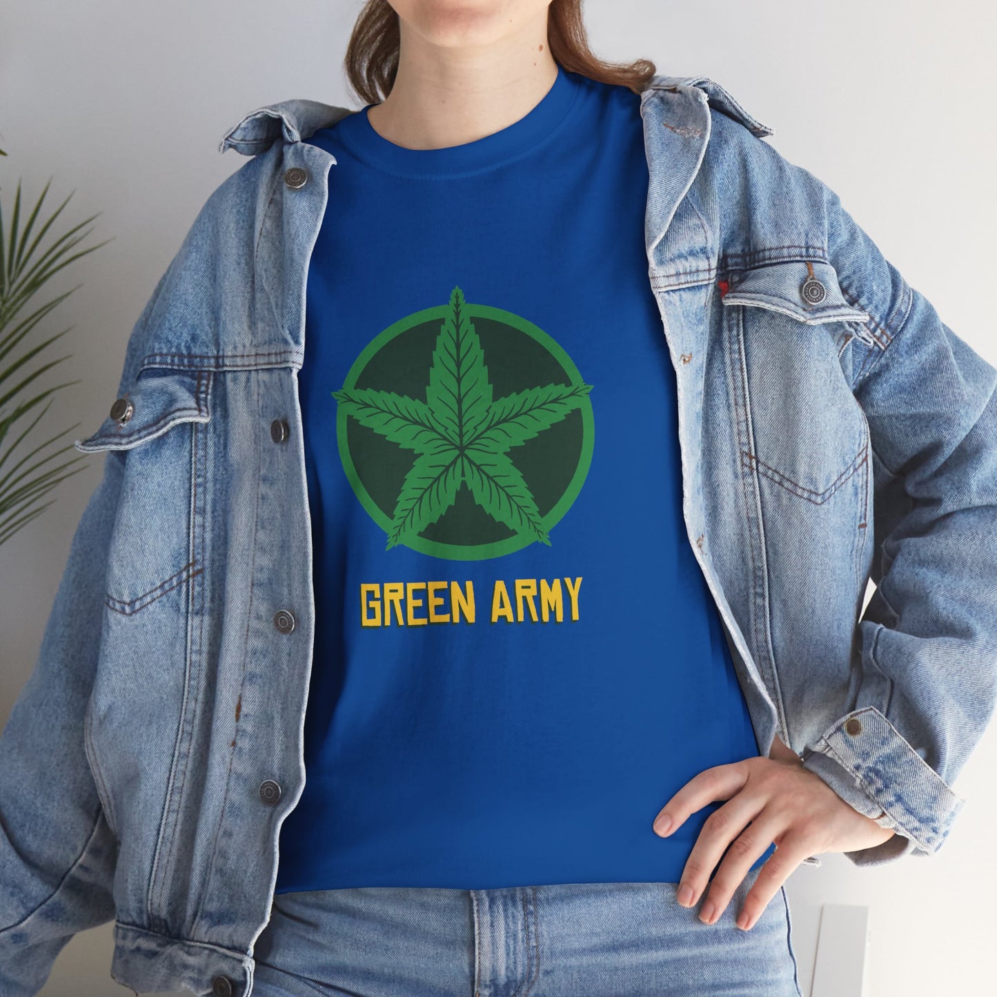 Green Army Star Logo Unisex Heavy Cotton Tee