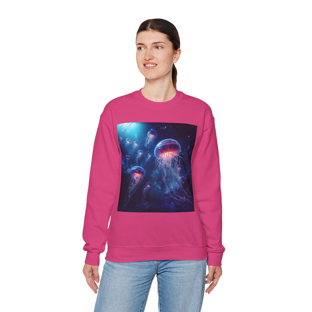 Jellyfish in Space Unisex Heavy Blend Crewneck Sweatshirt