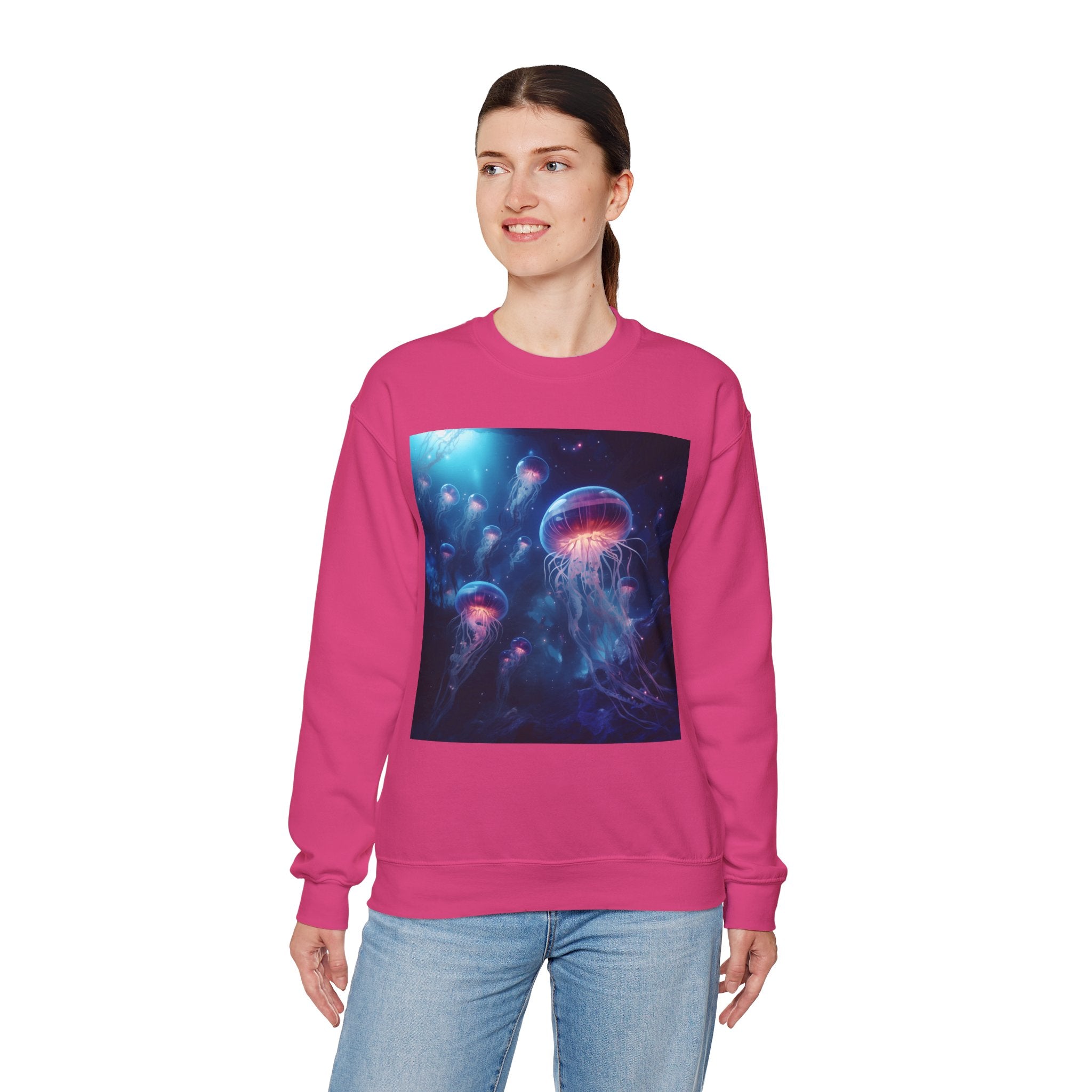 Jellyfish in Space Unisex Heavy Blend Crewneck Sweatshirt