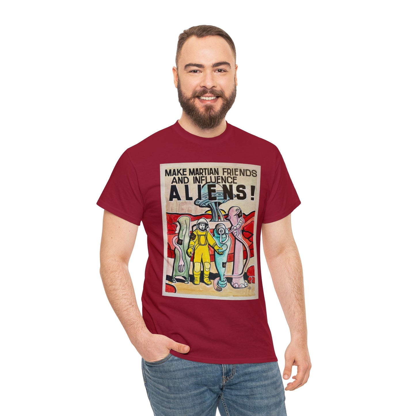 Mars Aliens Unisex Heavy Cotton Tee