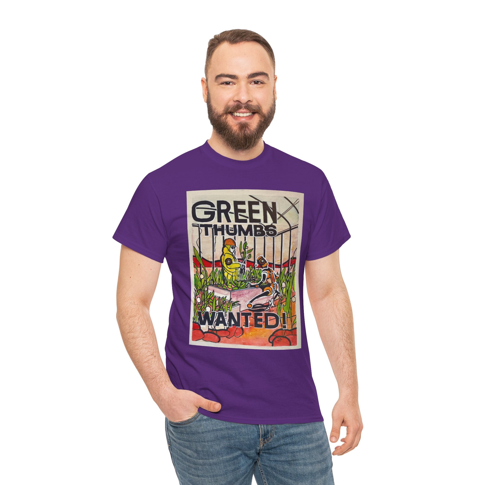 Martian Green Thumbs Unisex Heavy Cotton Tee