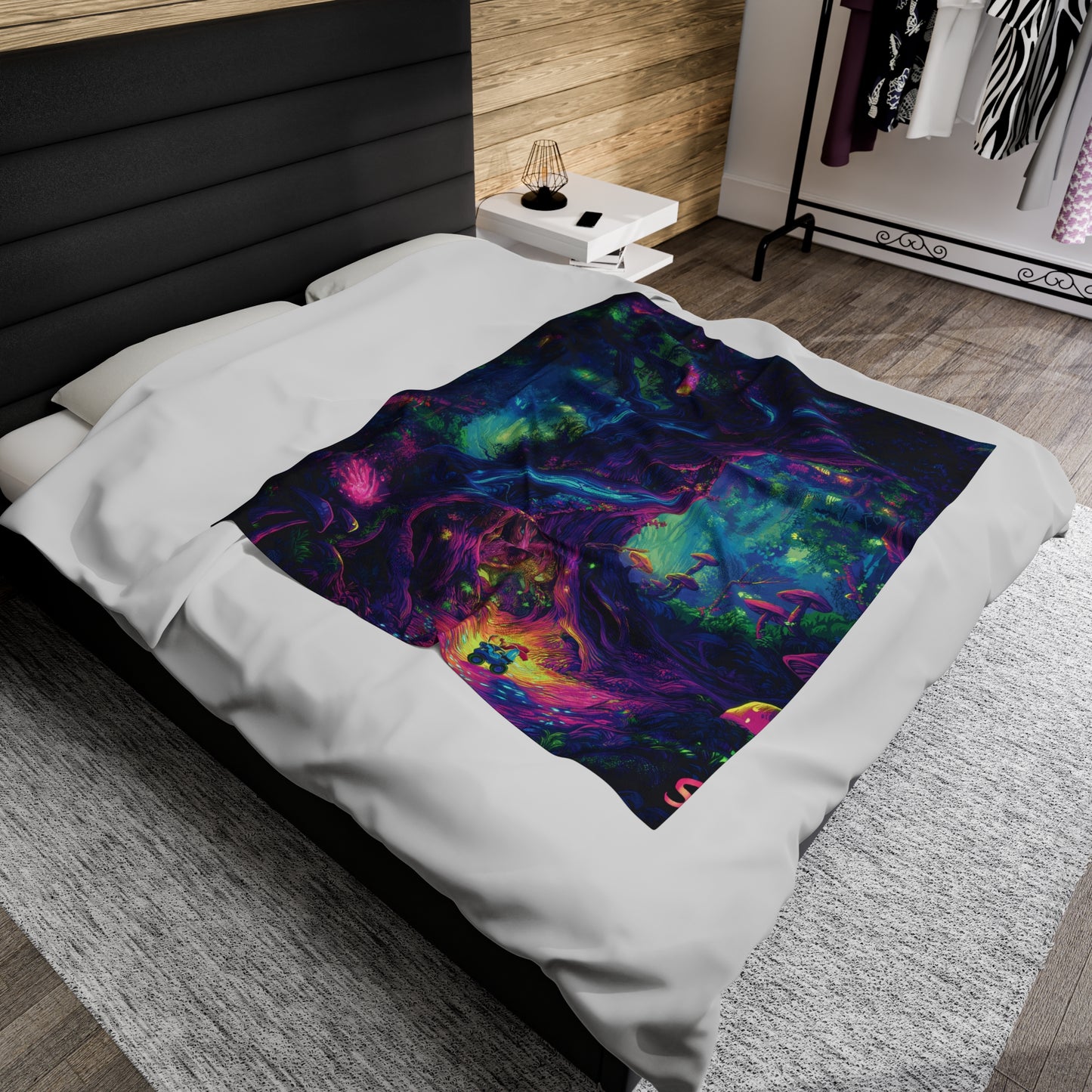 Psychedelic Trees Velveteen Plush Blanket