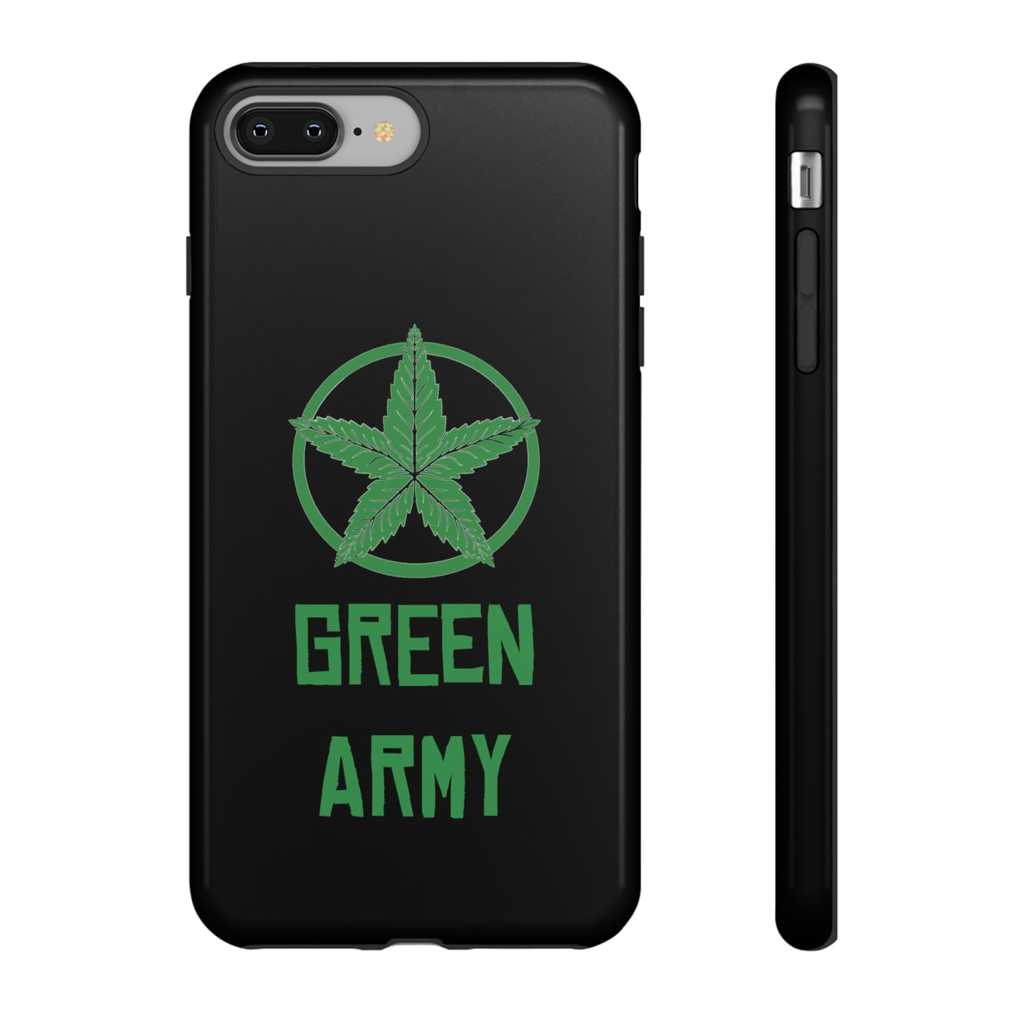 Black Full Green Army Star Leaf Tough Cases