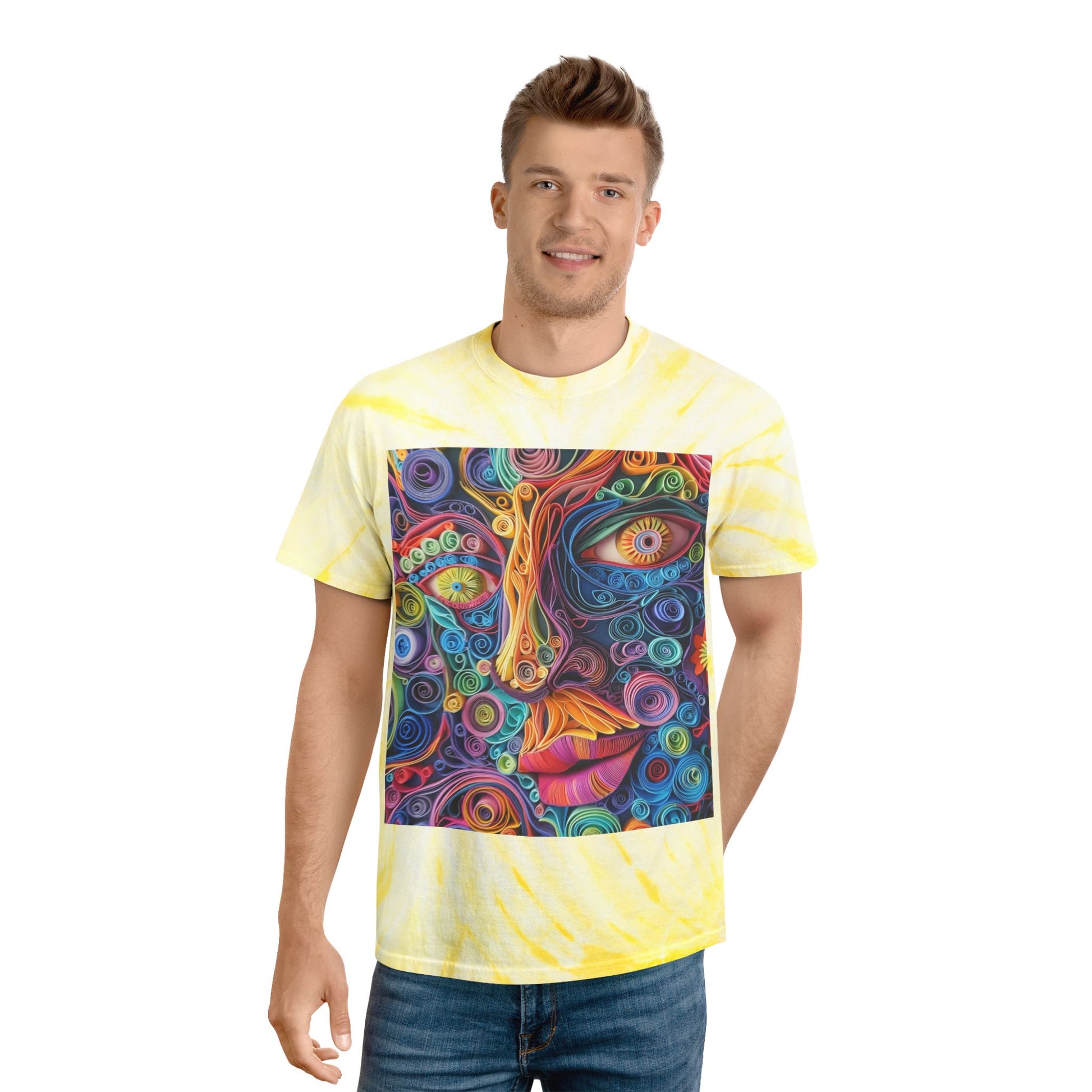 Paper Face Tie-Dye Tee, Cyclone