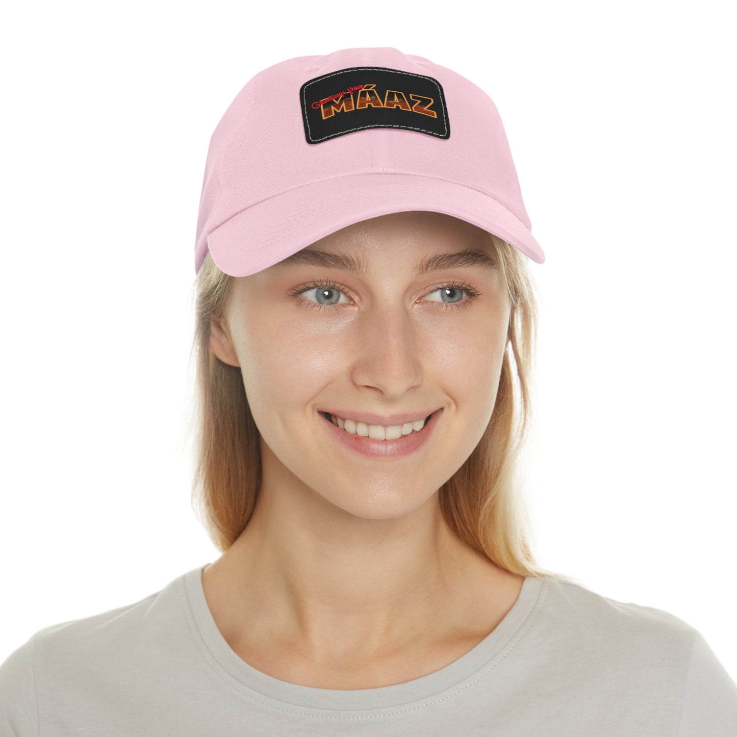 Greetings from Máaz Dad Hat with Leather Patch (Rectangle)