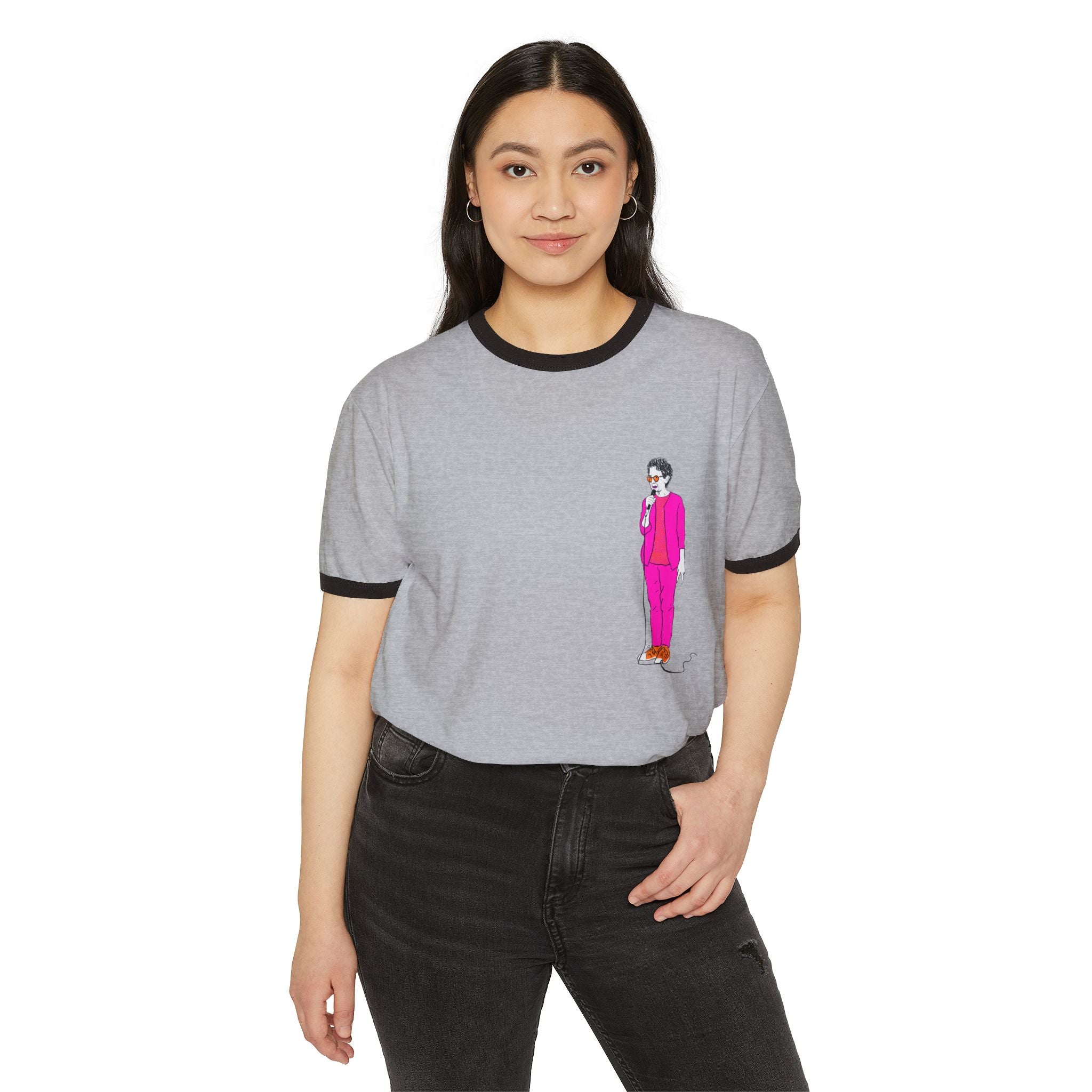 Draw and Guffaw Loren K Little Old Lesbian Unisex Cotton Ringer T-Shirt