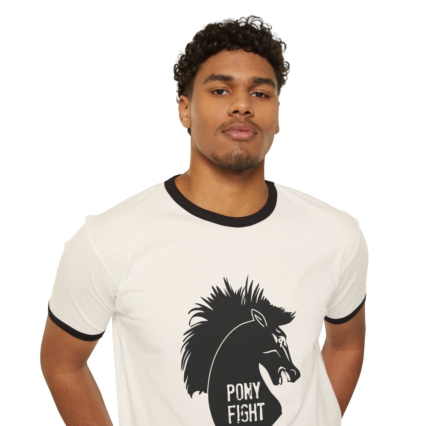 Pony Fight v3 Unisex Cotton Ringer T-Shirt