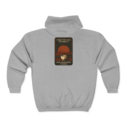 Sake on Mars Zip Hoodie — "I Hear the Sake on Mars Is Only Good When It Rains"