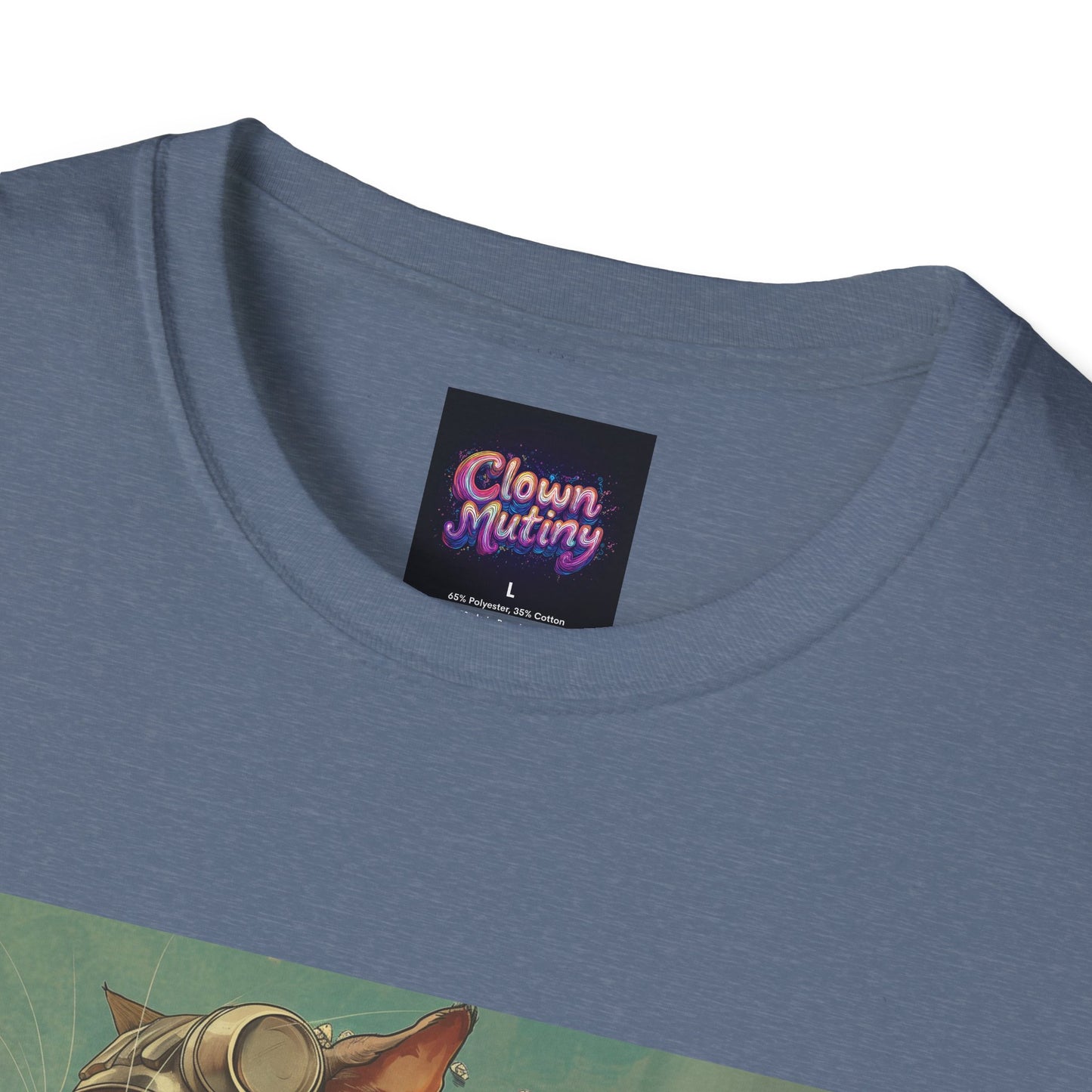 Cat Robot Bike Ride Unisex Softstyle T-Shirt