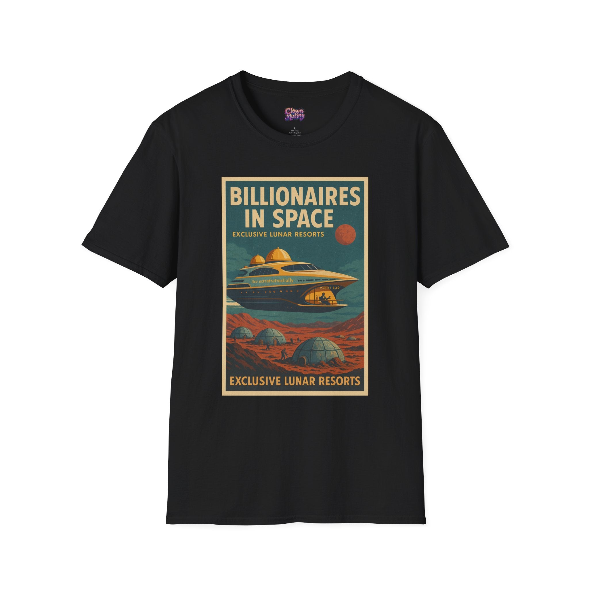 Vintage Billionaires in Space T-Shirt, Space Shirt, Retro NASA Style, Science Fiction Apparel, Lunar Resort Gift