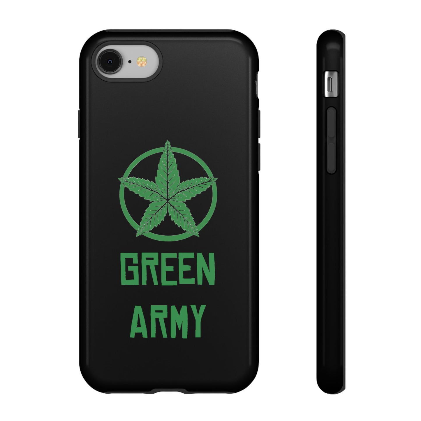 Black Full Green Army Star Leaf Tough Cases