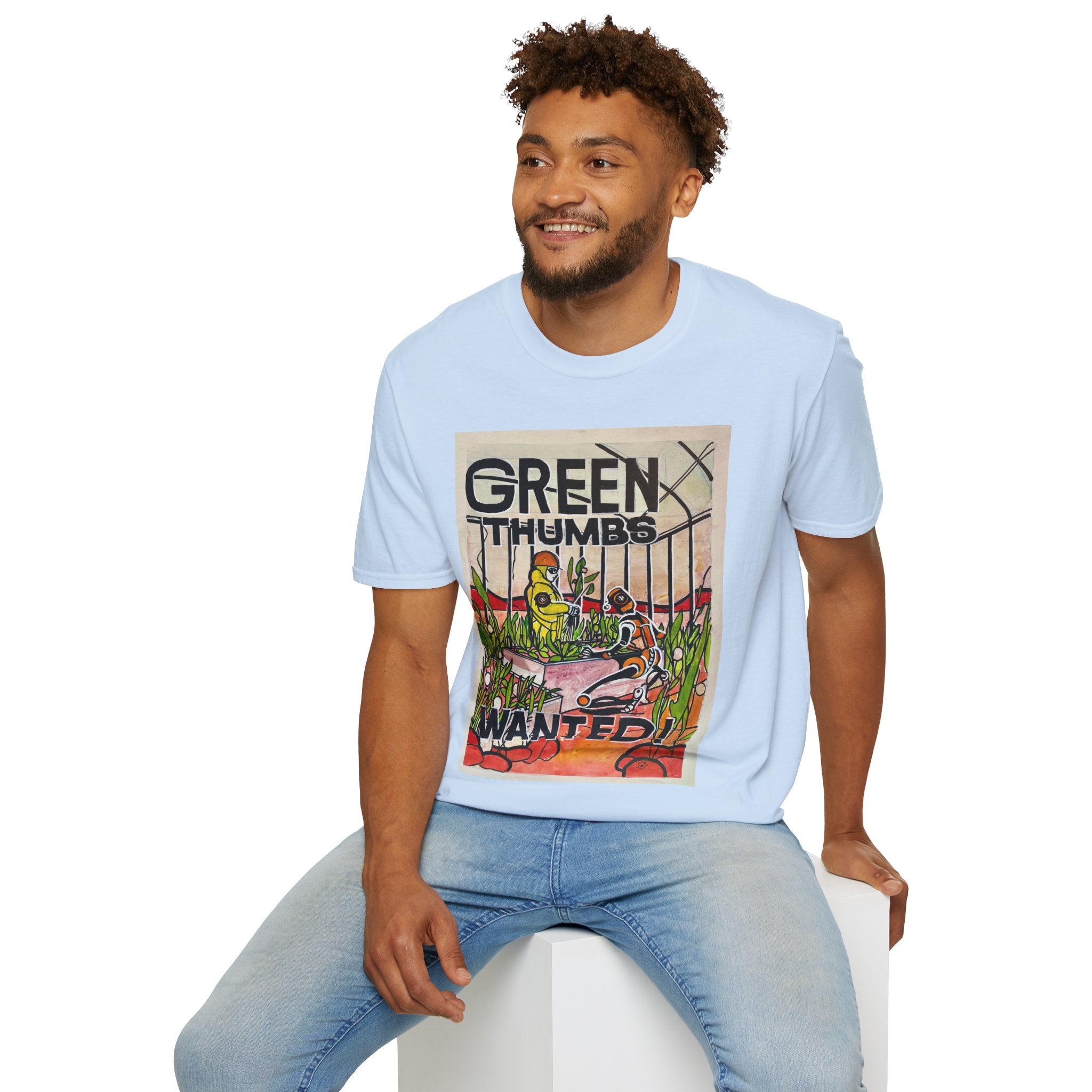 Martian Green Thumbs Unisex Softstyle T-Shirt