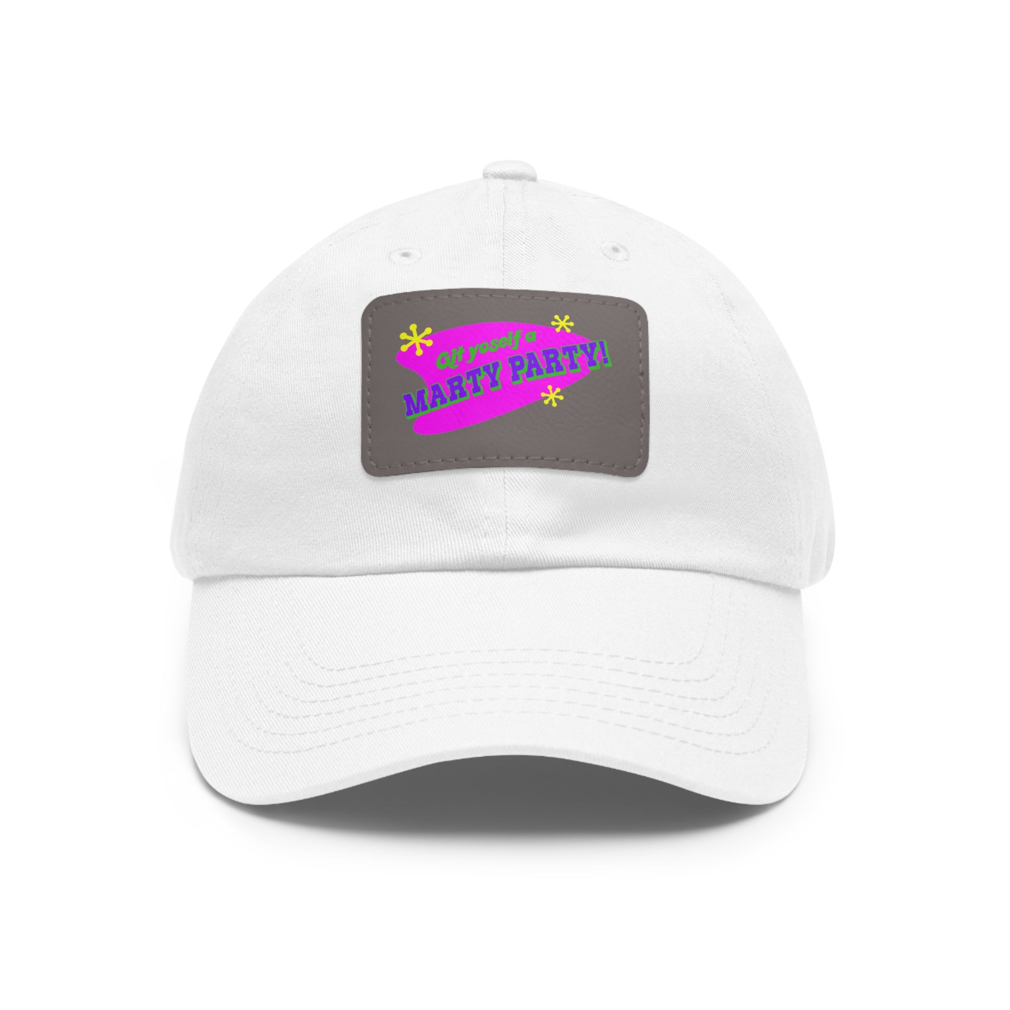 Marty Party Dad Hat with Leather Patch (Rectangle)
