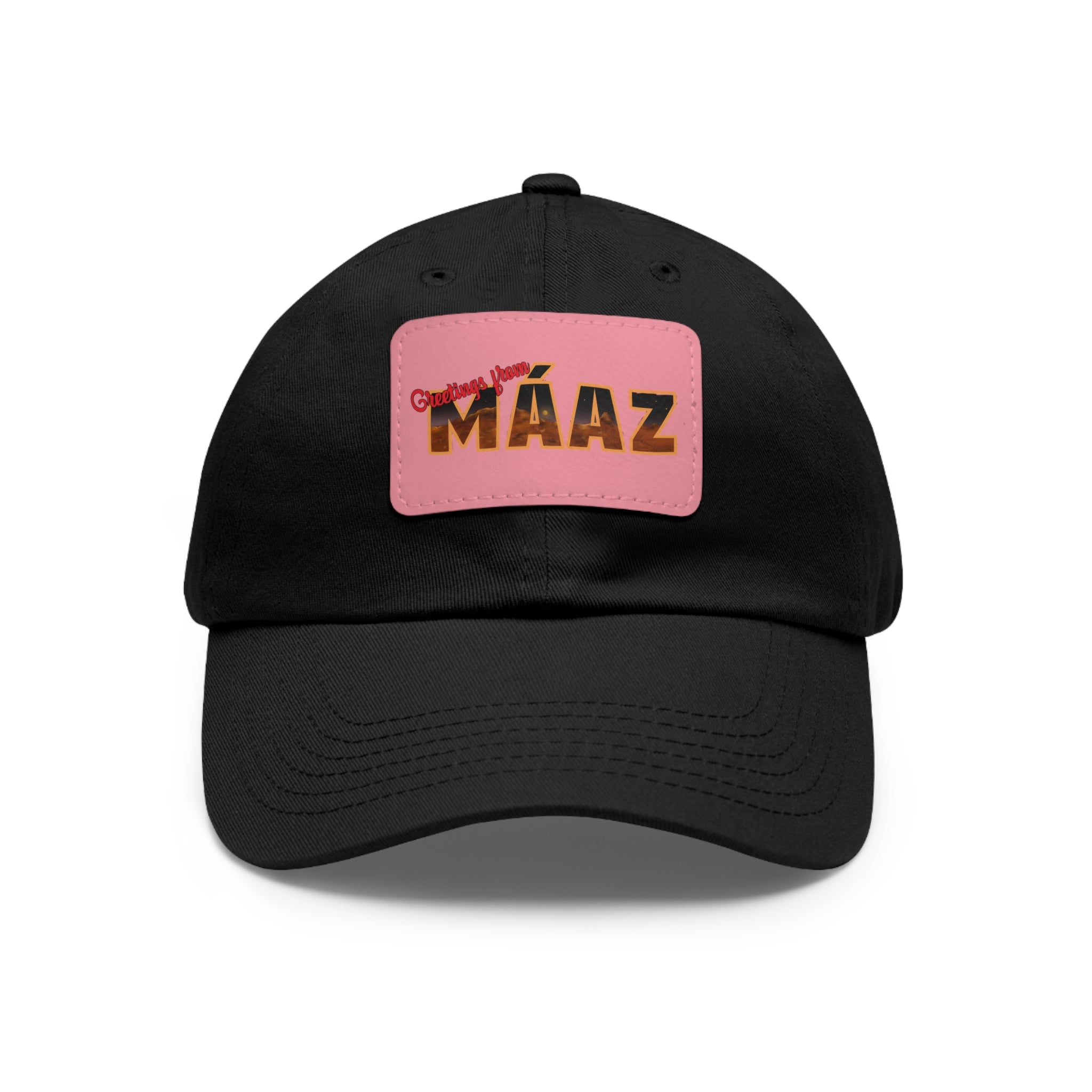Greetings from Máaz Dad Hat with Leather Patch (Rectangle)