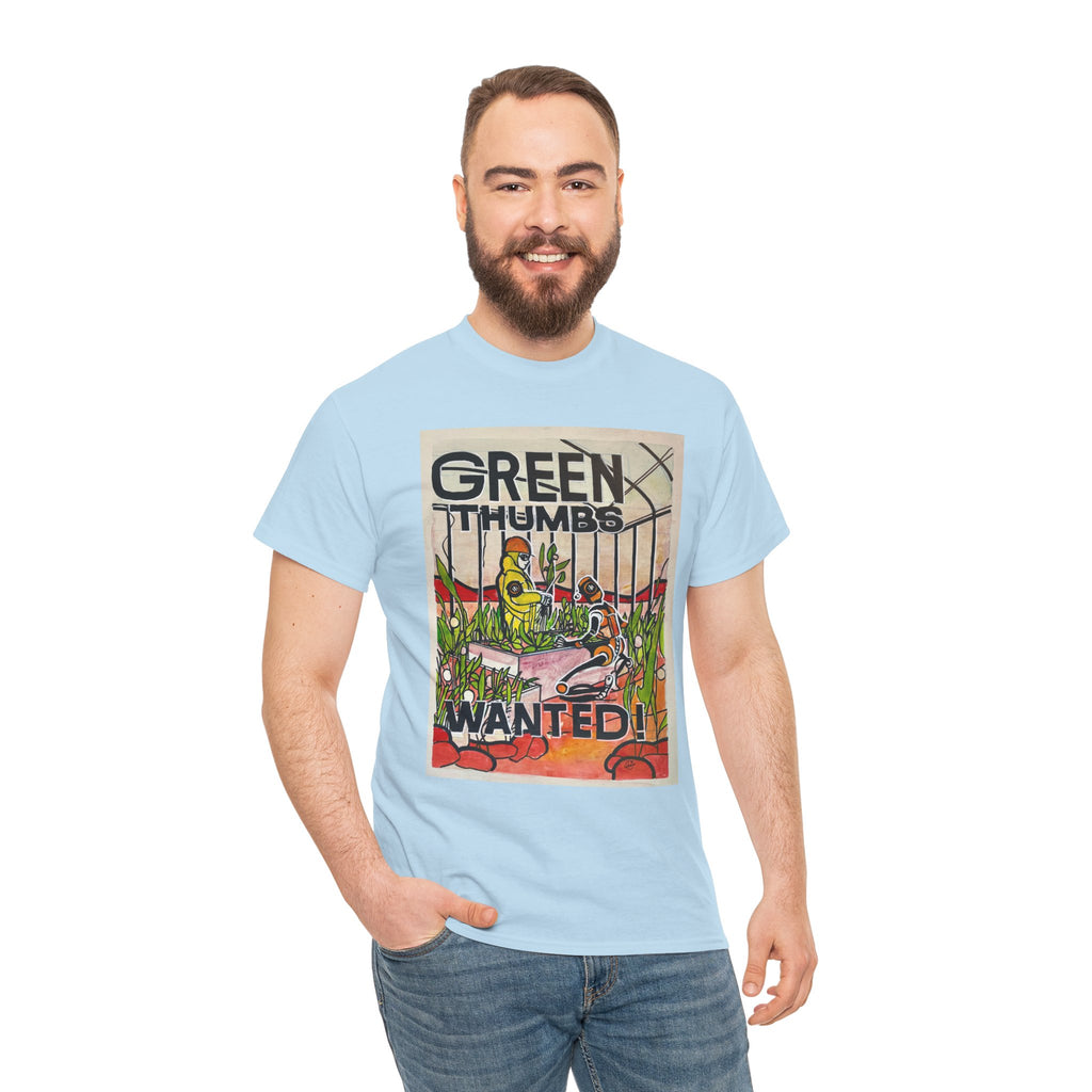 Martian Green Thumbs Unisex Heavy Cotton Tee