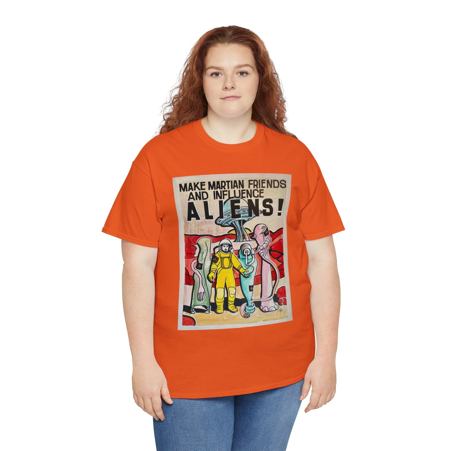 Mars Aliens Unisex Heavy Cotton Tee