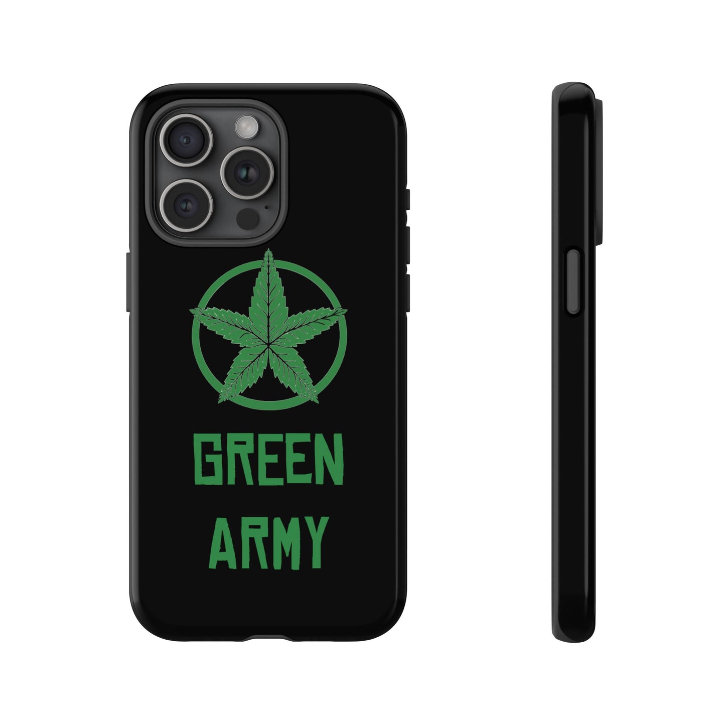 Black Full Green Army Star Leaf Tough Cases