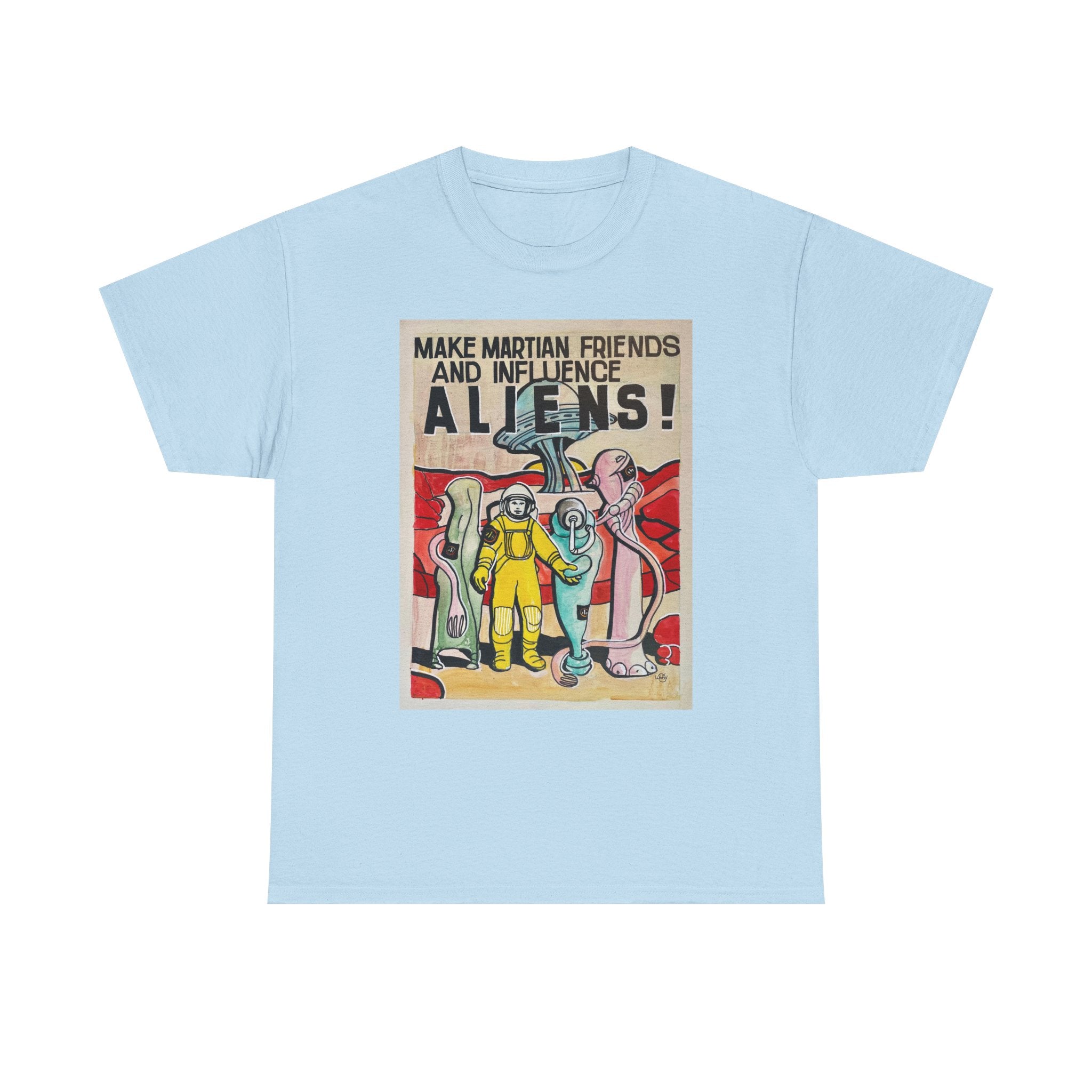 Mars Aliens Unisex Heavy Cotton Tee