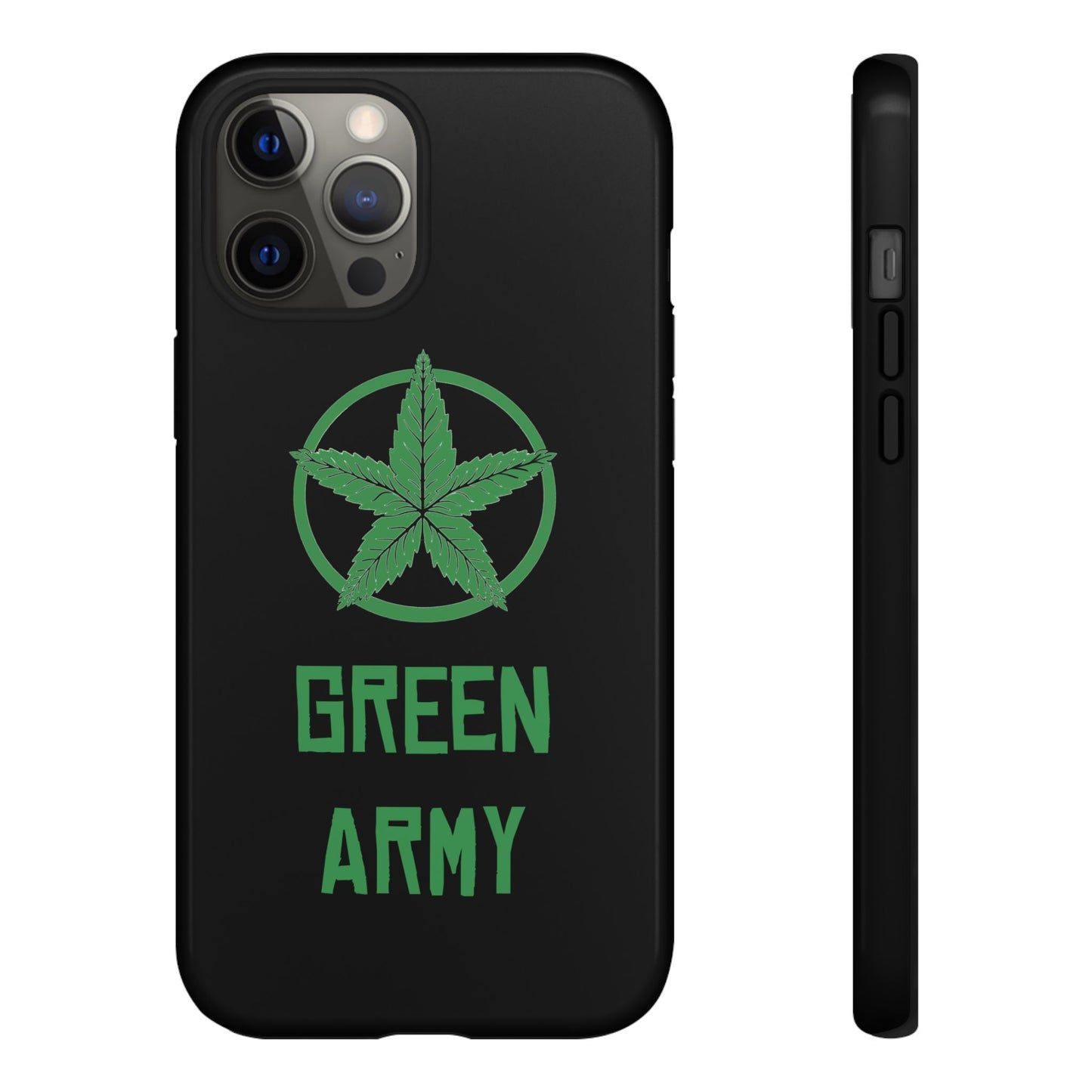 Black Full Green Army Star Leaf Tough Cases