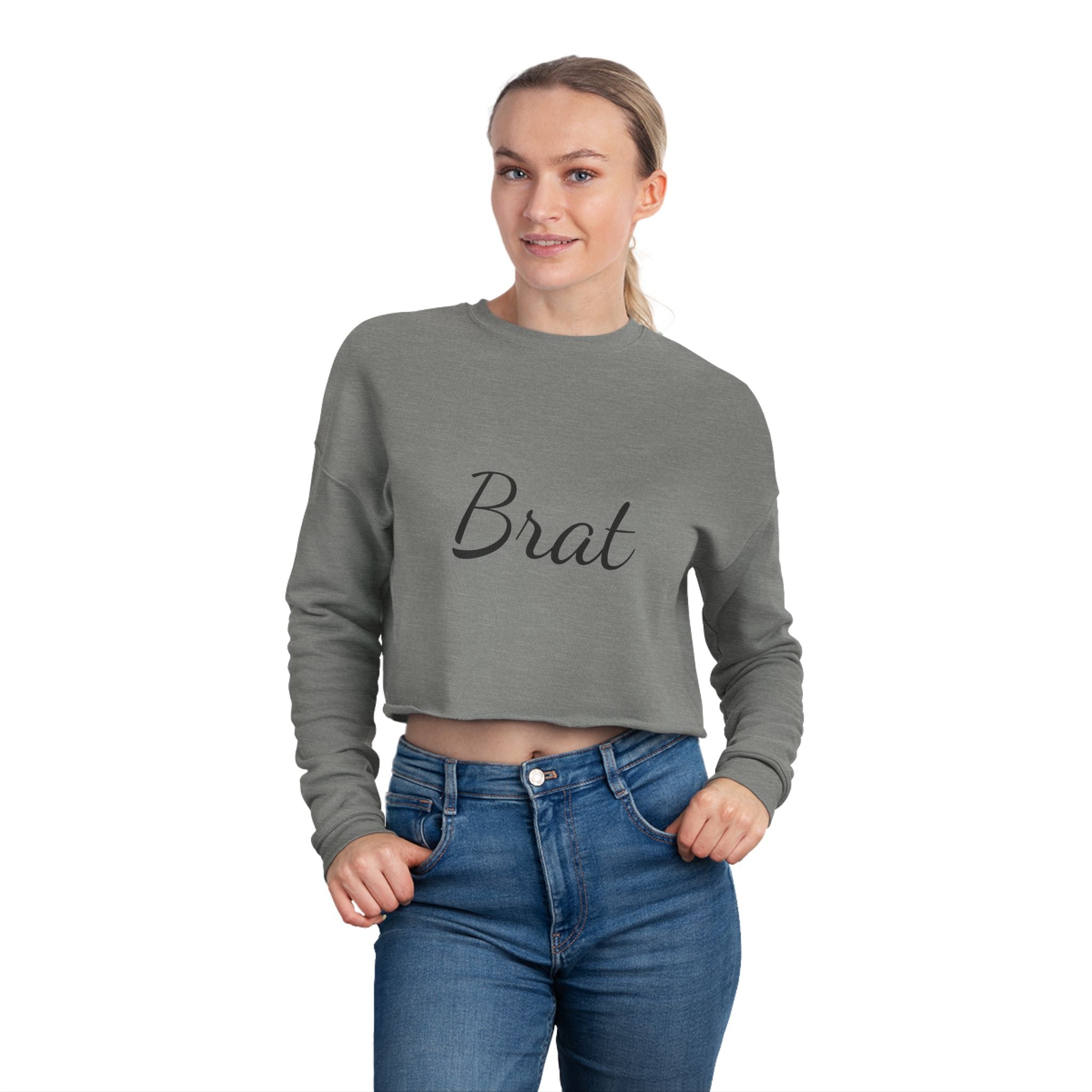 Brat Cropped Sweatshirt for Women - Trendy Casual Style