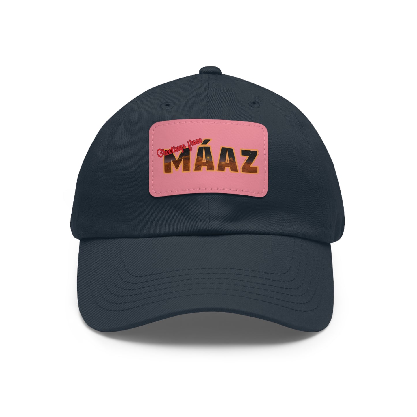 Greetings from Máaz Dad Hat with Leather Patch (Rectangle)