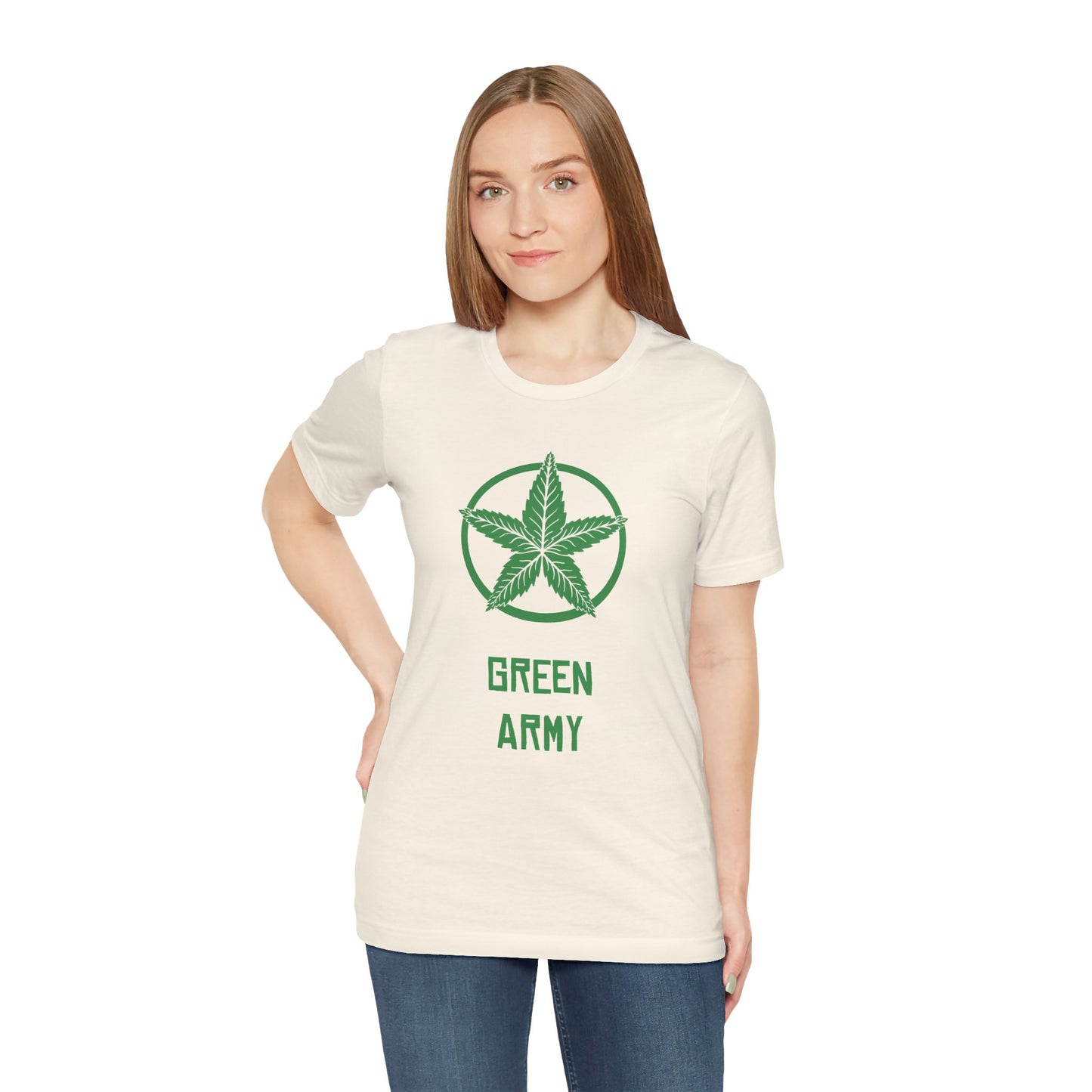 Green Army Star Unisex Jersey Short Sleeve Tee