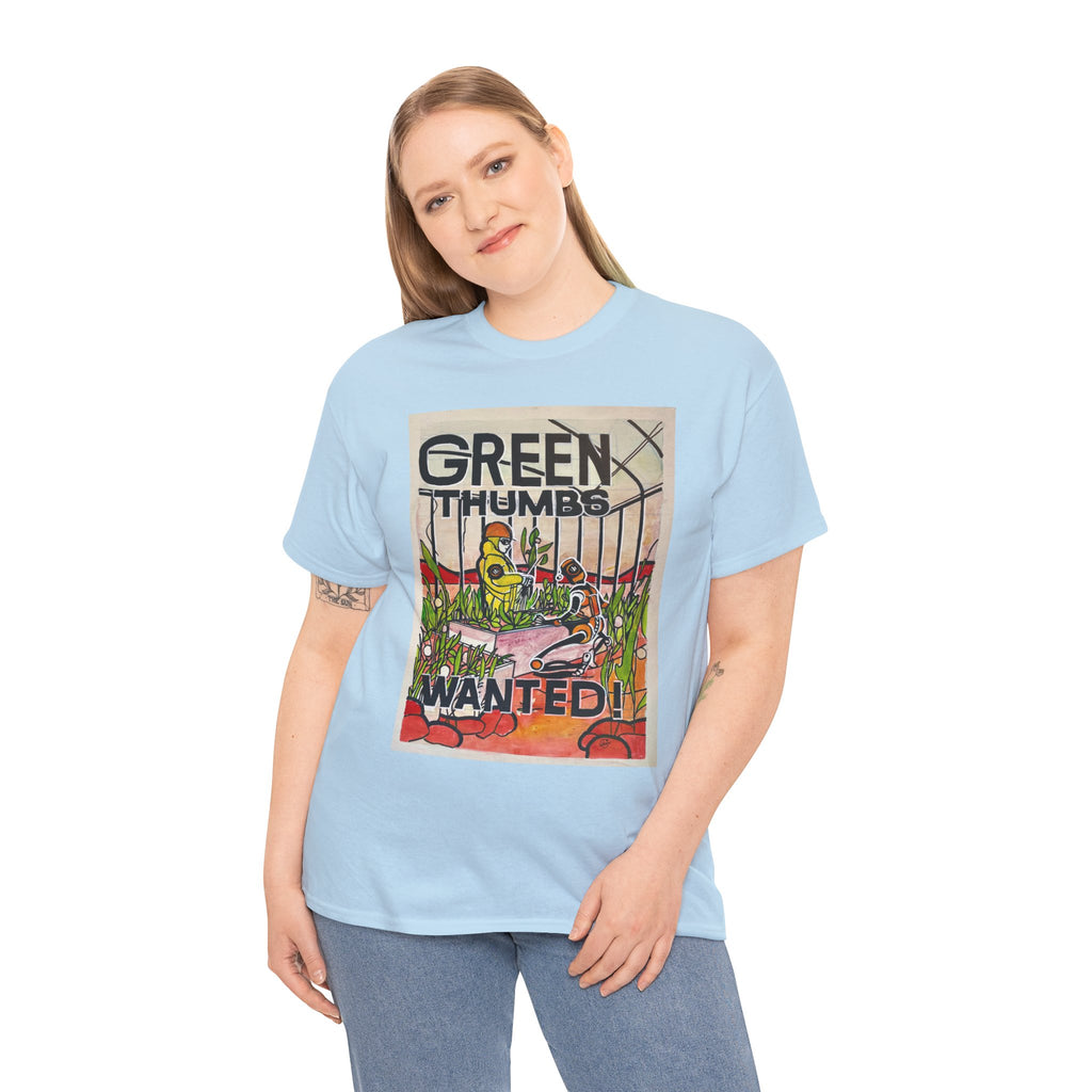 Martian Green Thumbs Unisex Heavy Cotton Tee