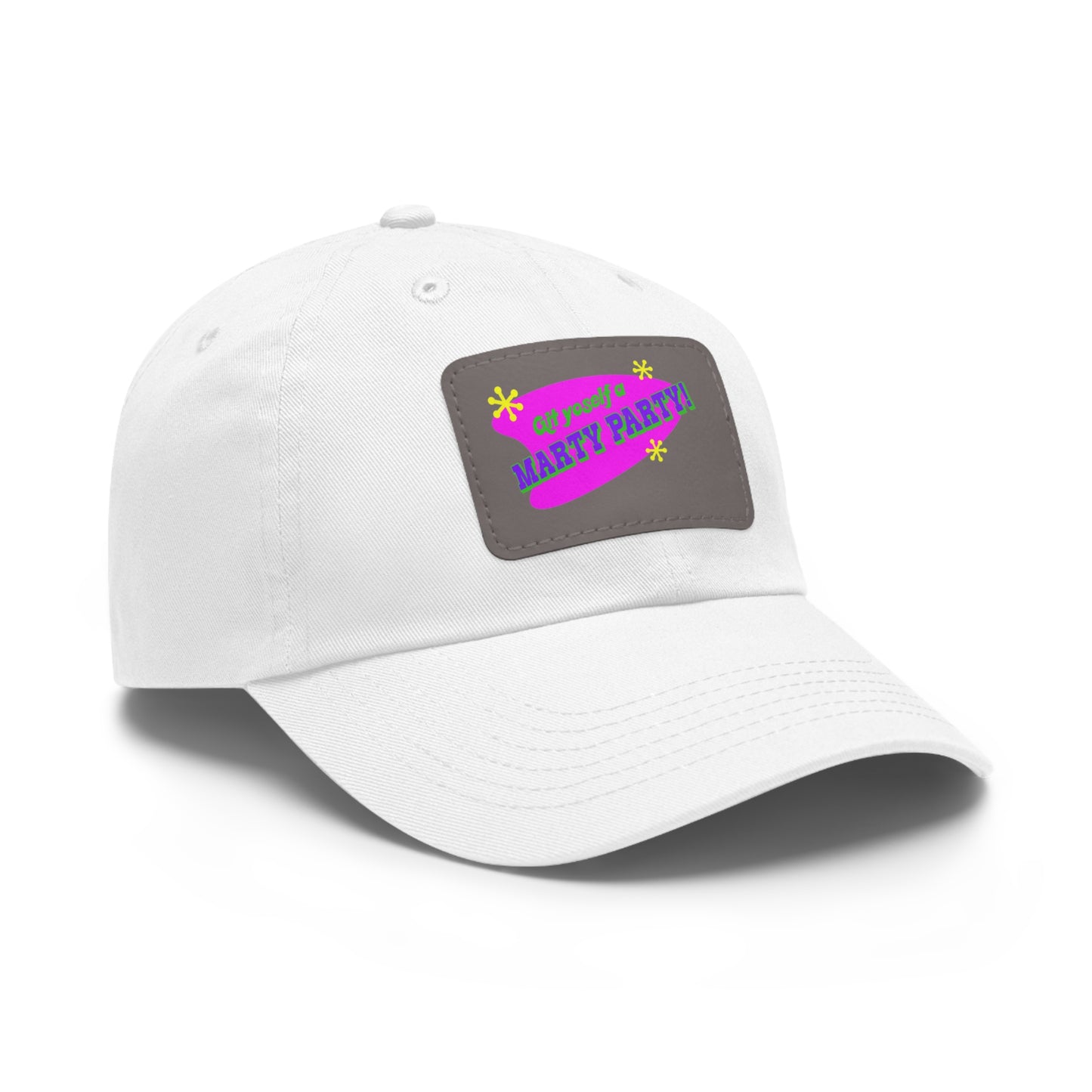 Marty Party Dad Hat with Leather Patch (Rectangle)