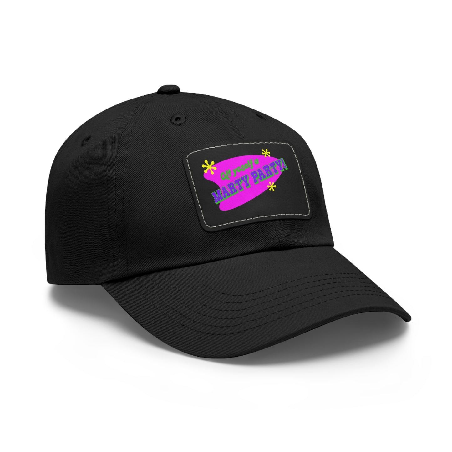 Marty Party Dad Hat with Leather Patch (Rectangle)