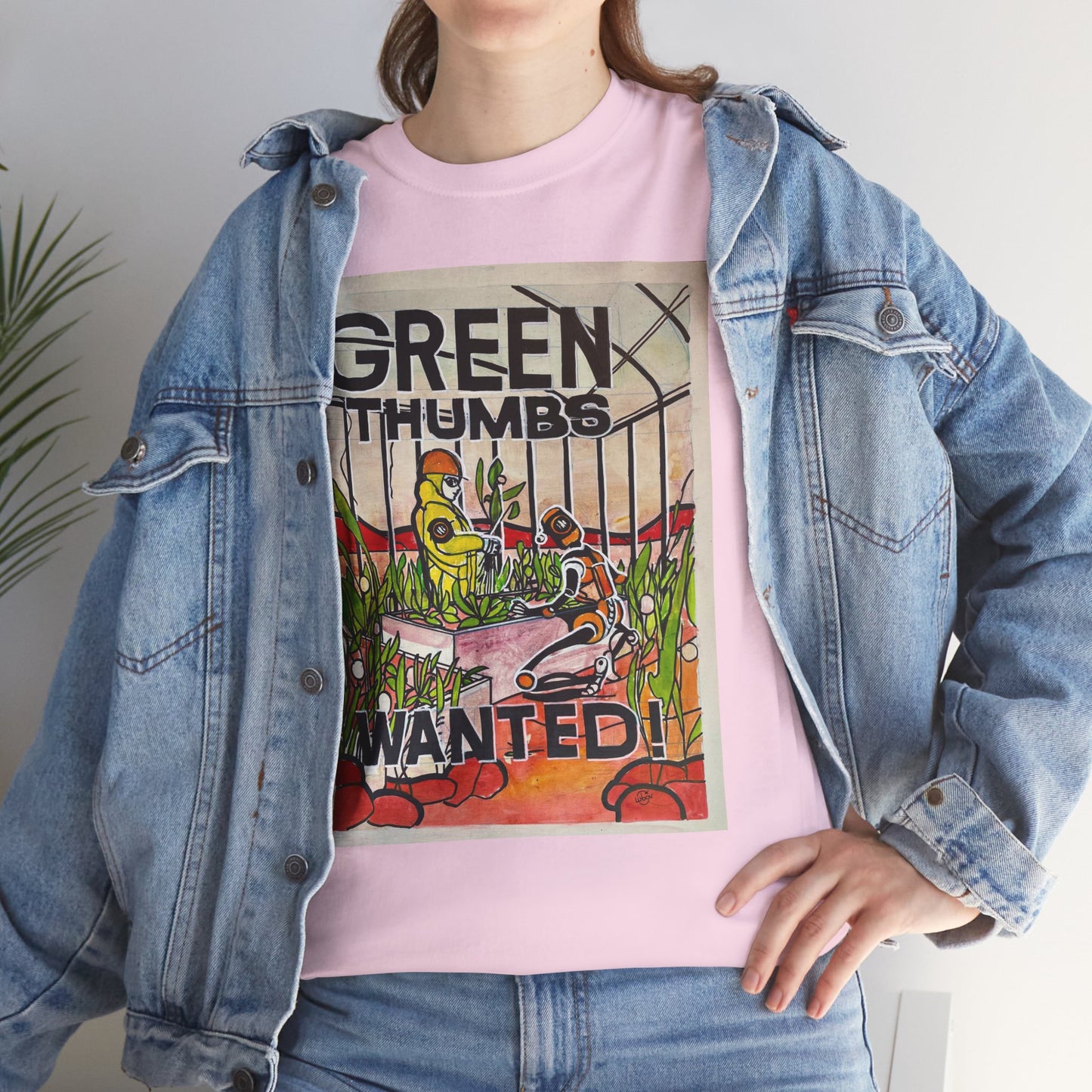 Martian Green Thumbs Unisex Heavy Cotton Tee