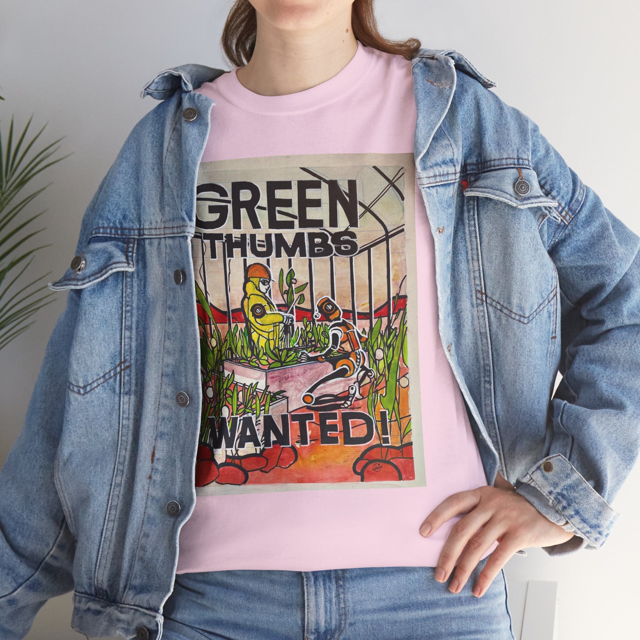 Martian Green Thumbs Unisex Heavy Cotton Tee