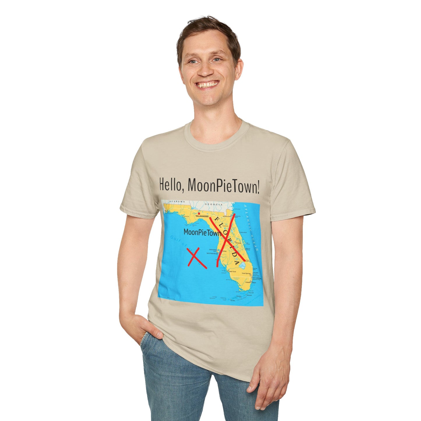 Hello MoonPieTown Unisex T-Shirt - Fun Florida Map Design