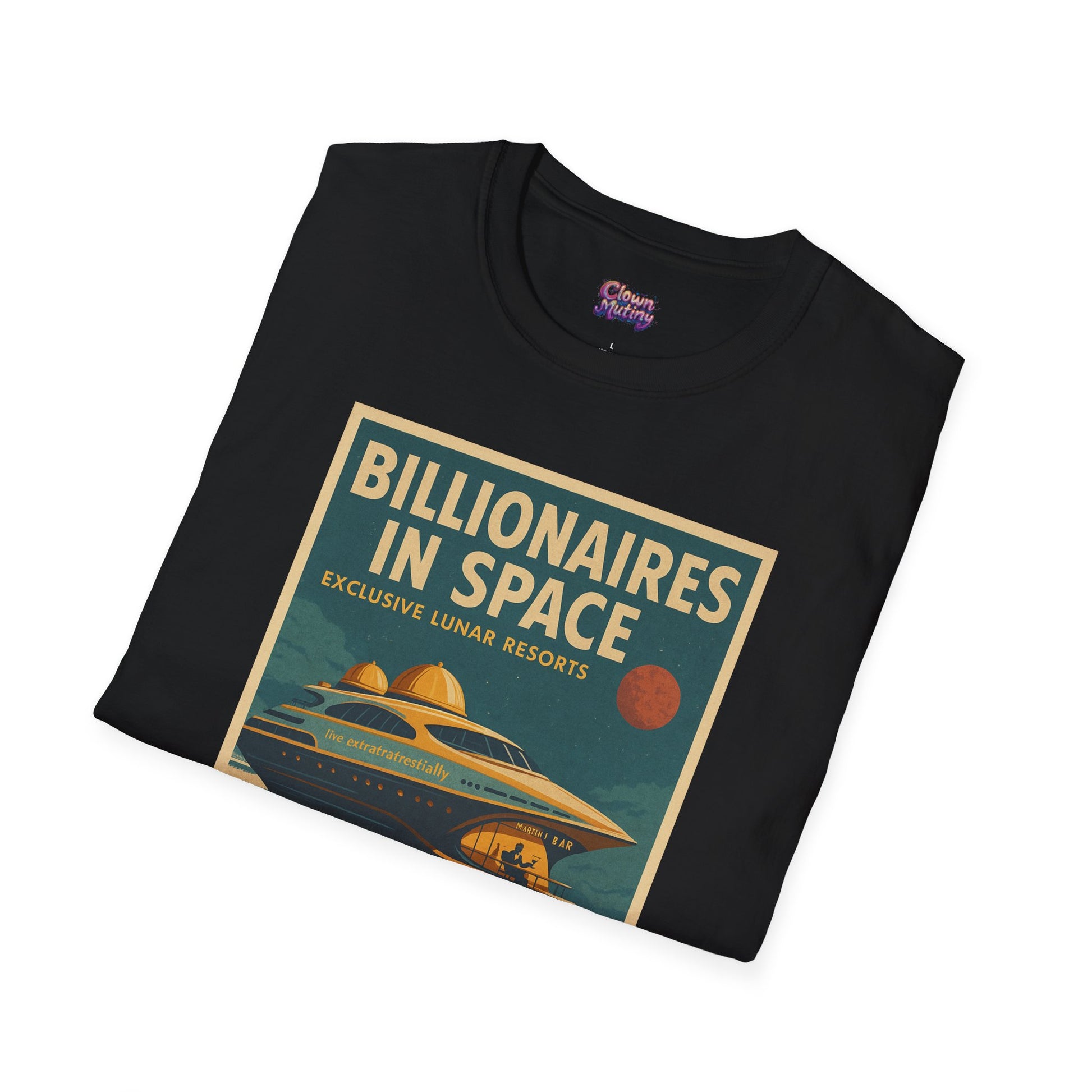 Vintage Billionaires in Space T-Shirt, Space Shirt, Retro NASA Style, Science Fiction Apparel, Lunar Resort Gift