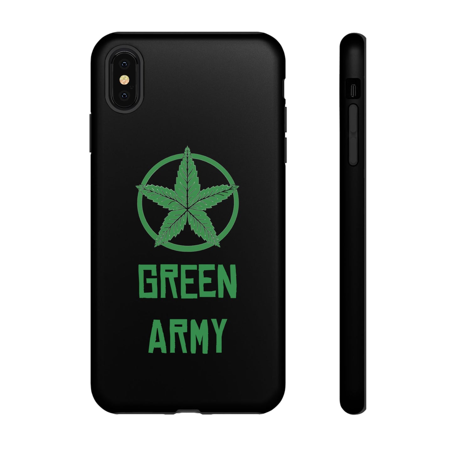 Black Full Green Army Star Leaf Tough Cases