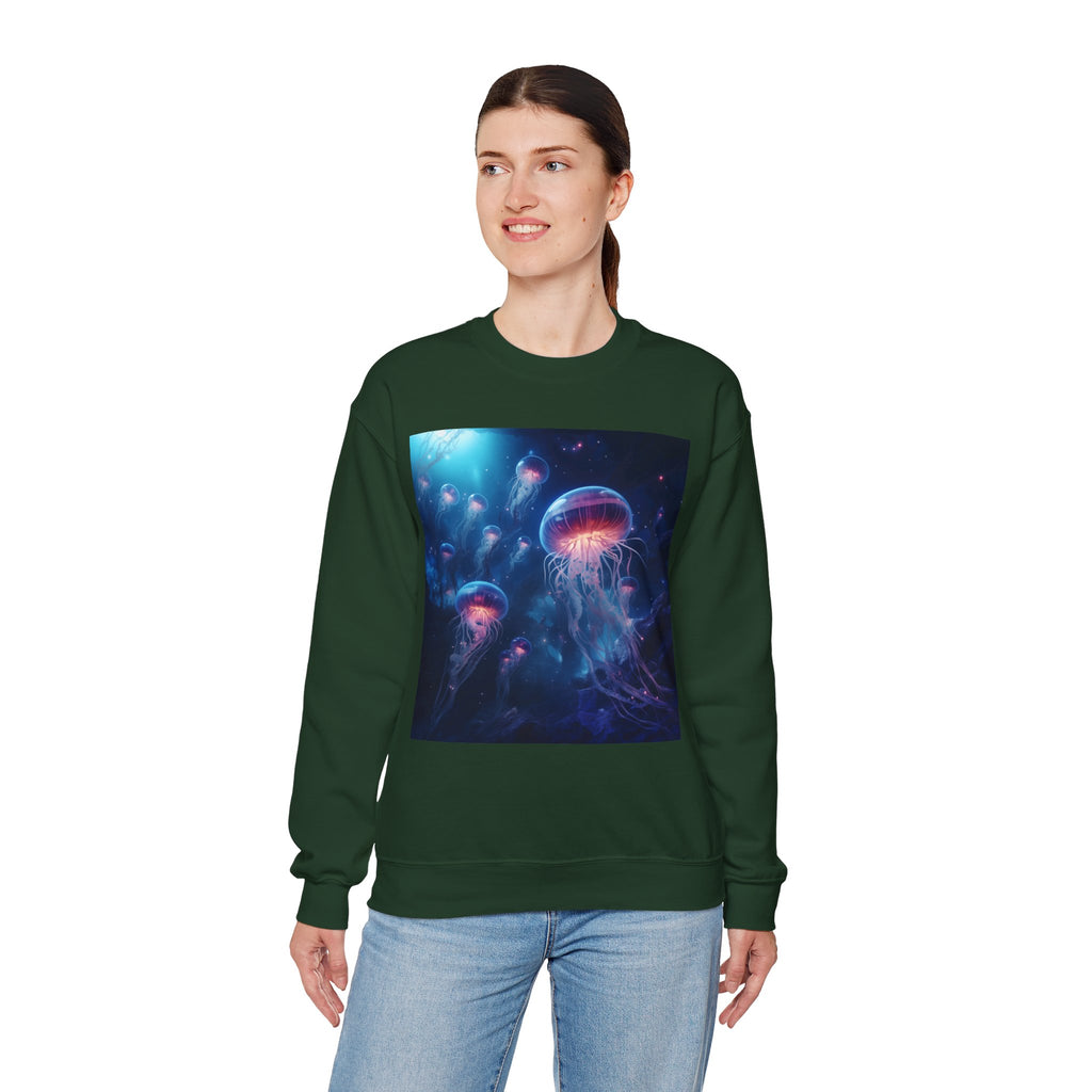 Jellyfish in Space Unisex Heavy Blend Crewneck Sweatshirt