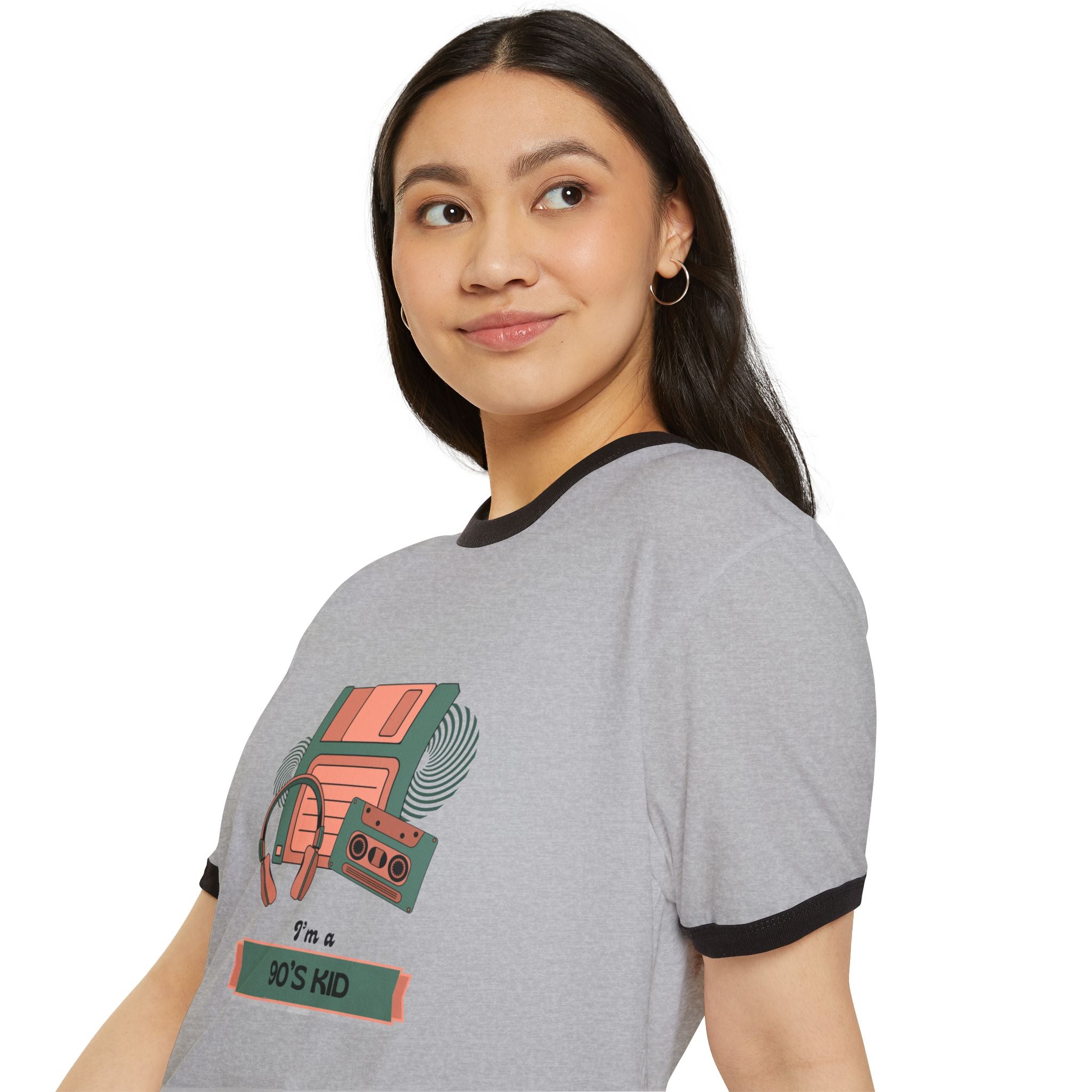 90's Kid Unisex Cotton Ringer T-Shirt - Retro Style Tee for Nostalgic Vibes
