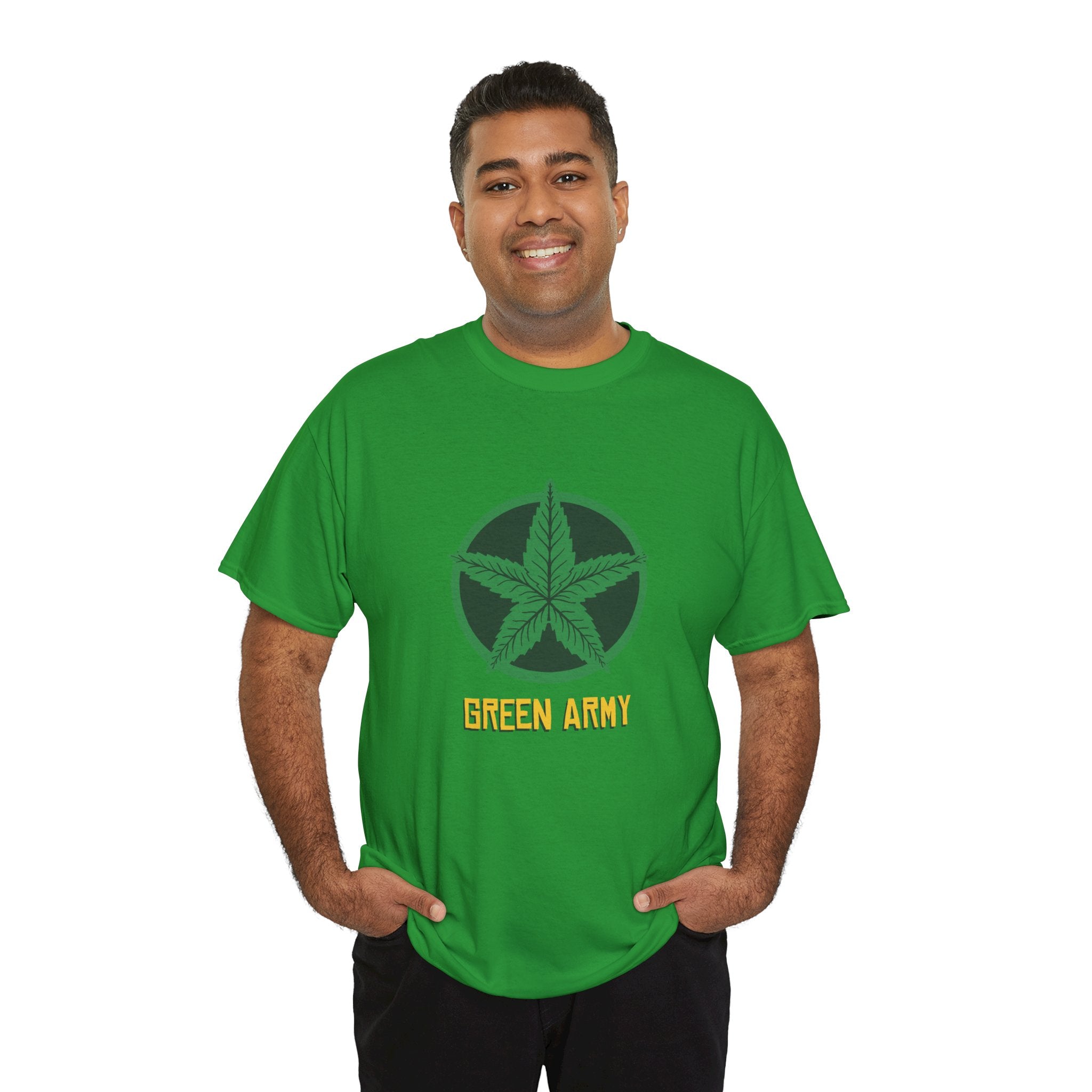 Green Army Star Logo Unisex Heavy Cotton Tee