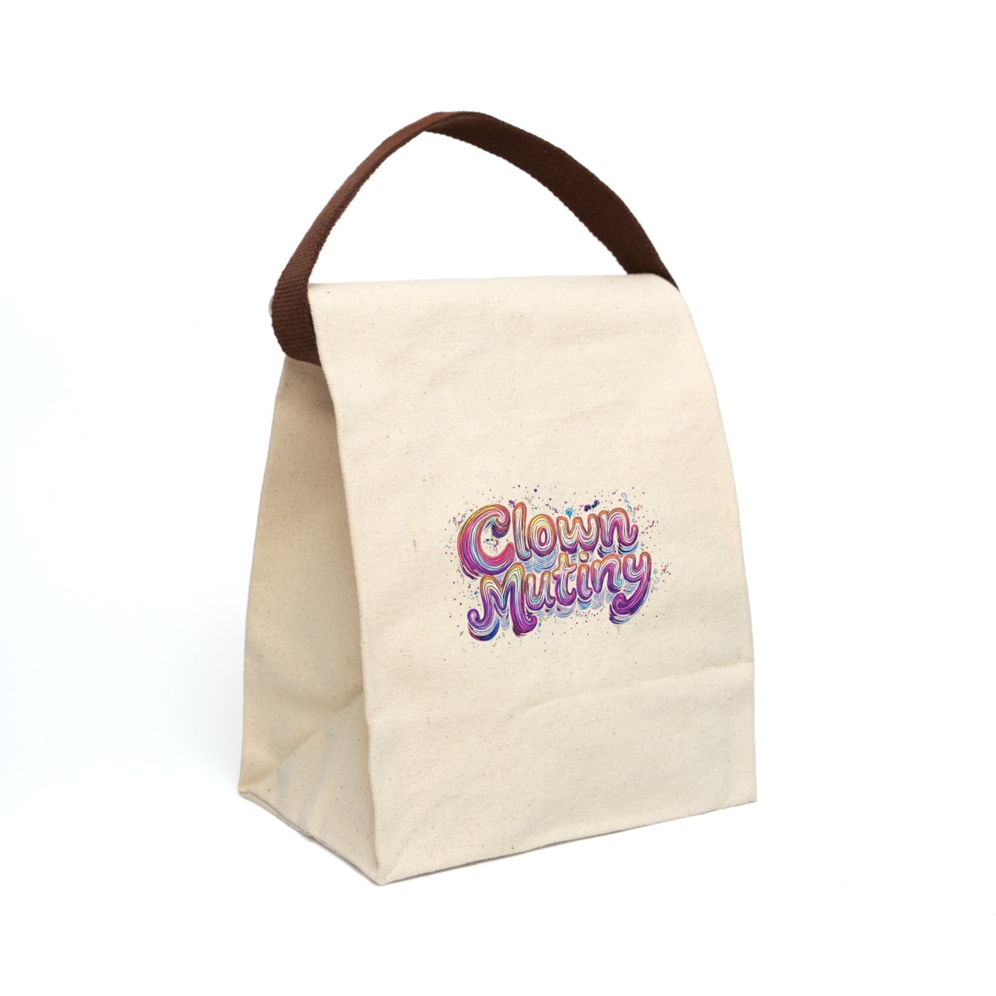 Whimsical Canvas Lunch Bag - 'Clown Mutiny' Design