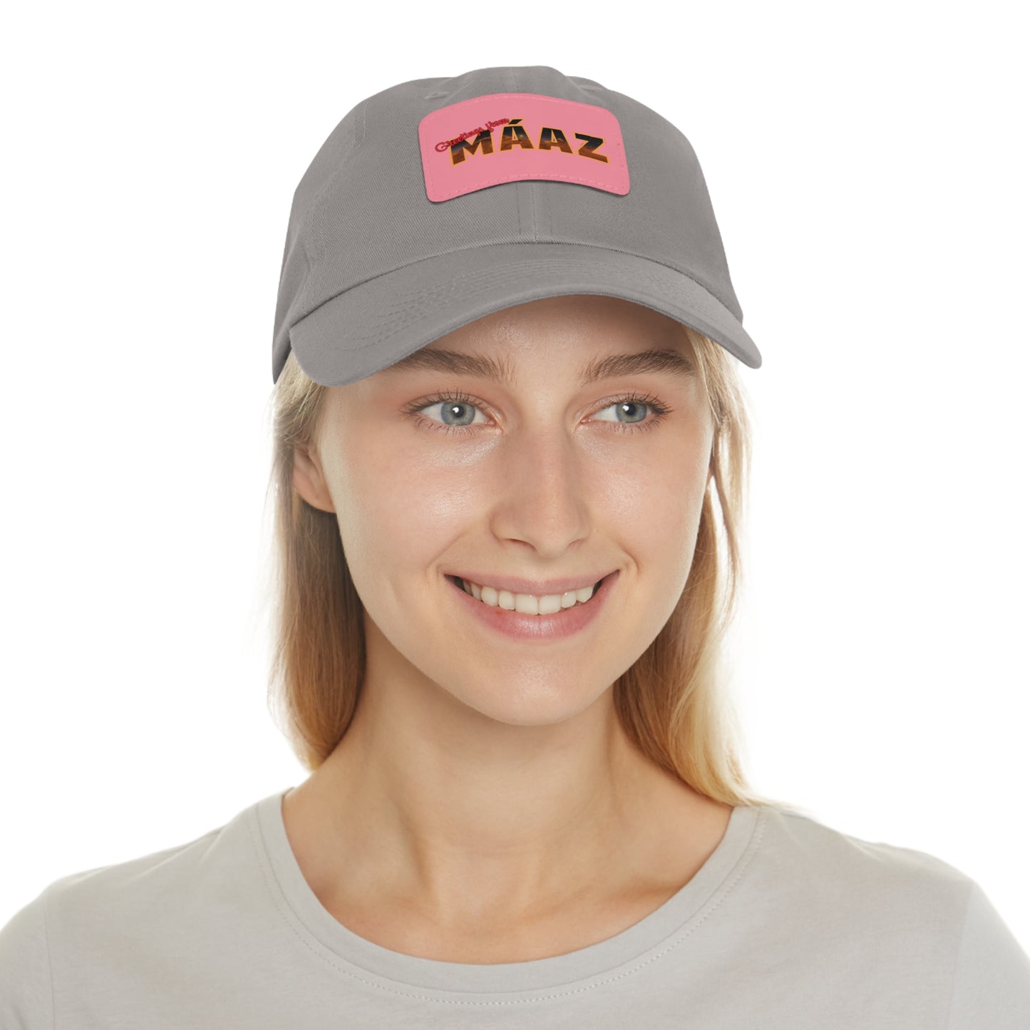 Greetings from Máaz Dad Hat with Leather Patch (Rectangle)