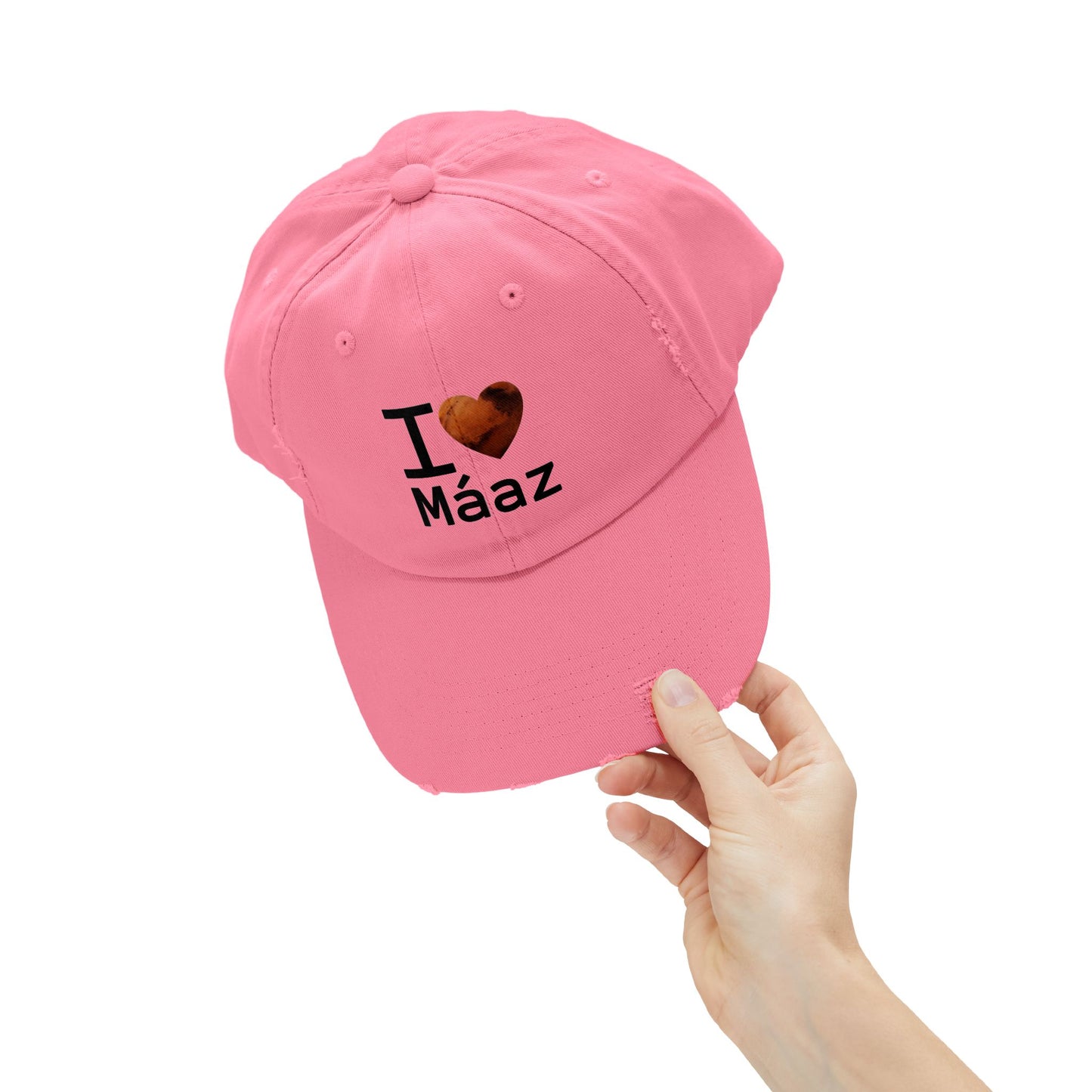 I Love Mars Unisex Distressed Cap