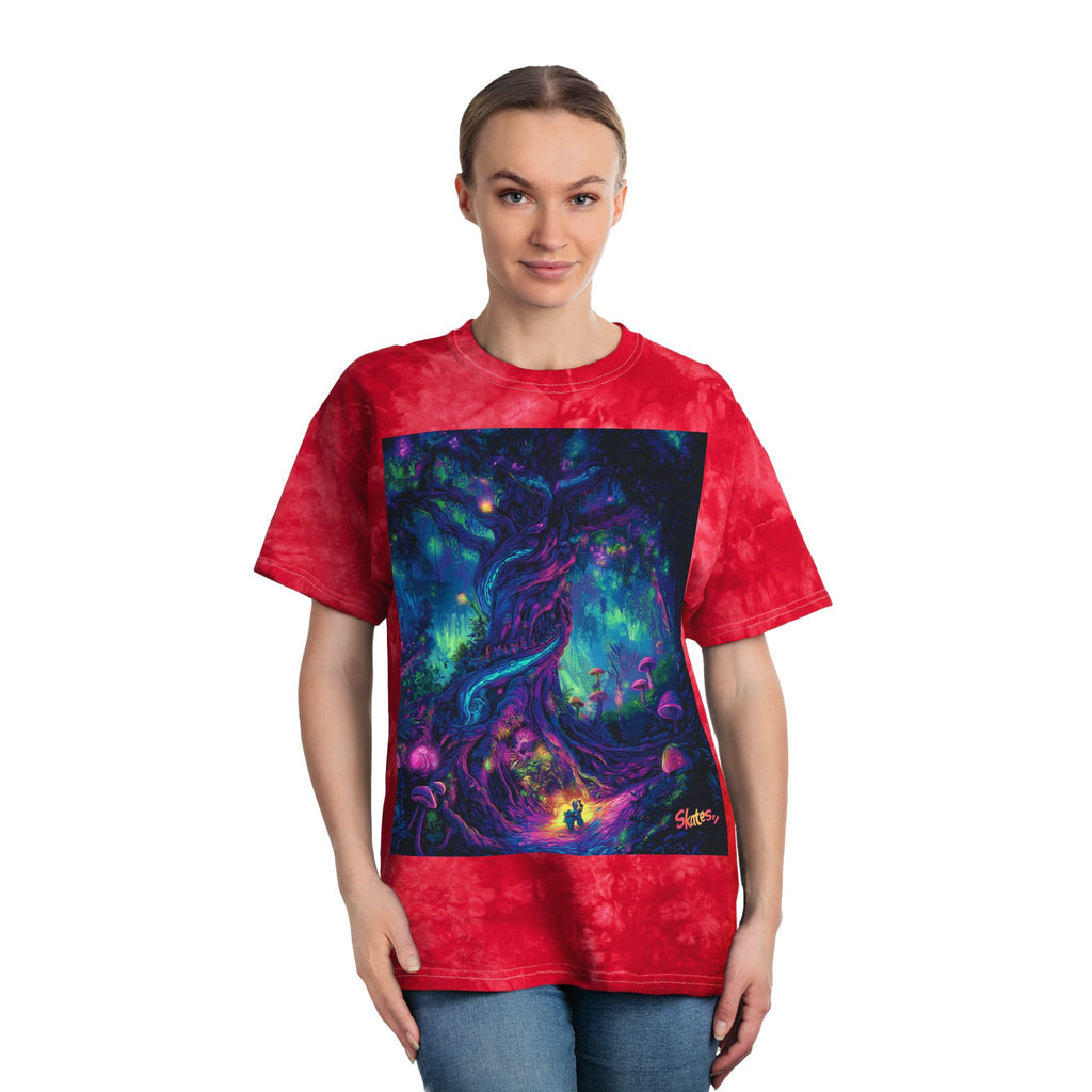Skates Psychedelic Tree Tie-Dye Tee, Crystal